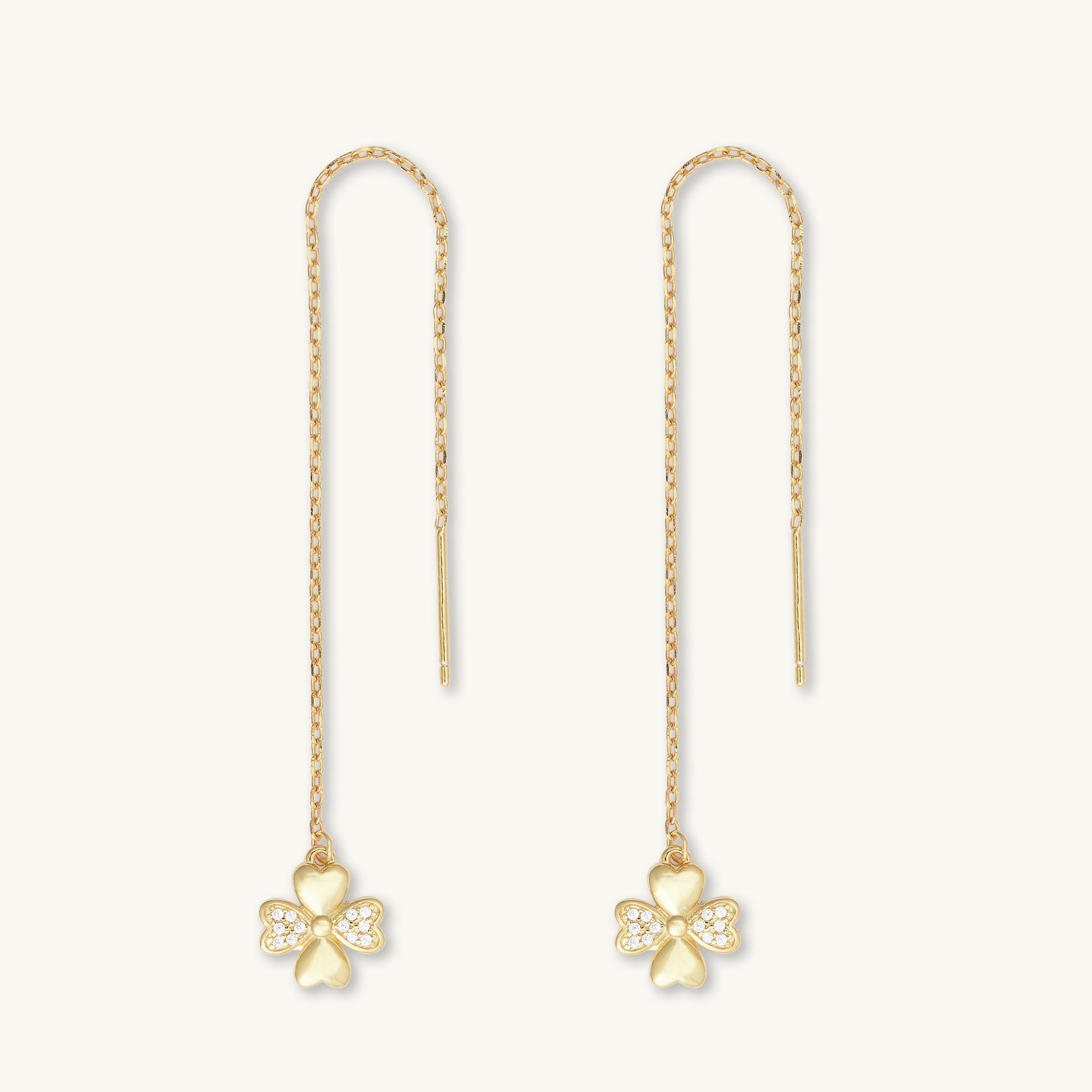 Clover Sapphire Threader Earrings - Camile & Stone
