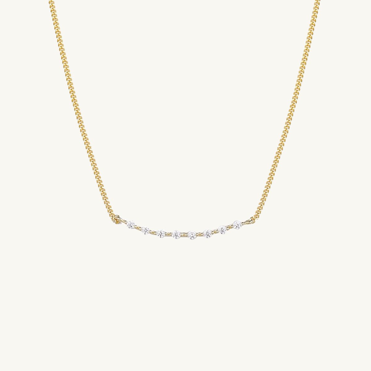 Curved Sapphire Bar Necklace - Camile & Stone