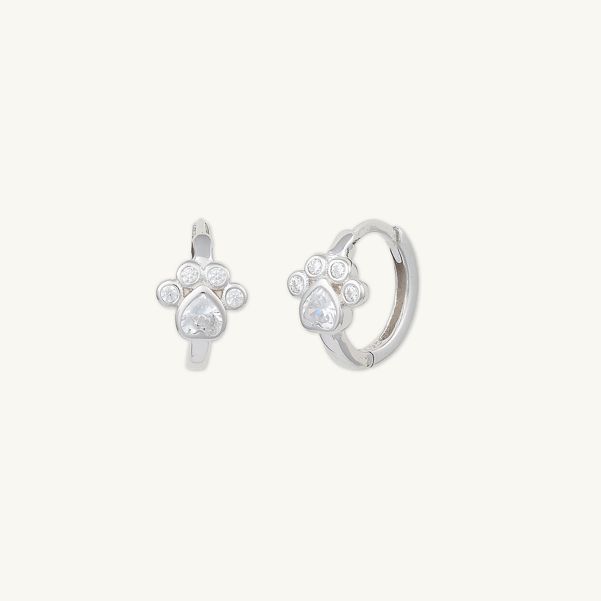 Dog Paw Sapphire Huggie Earrings - Camile & Stone