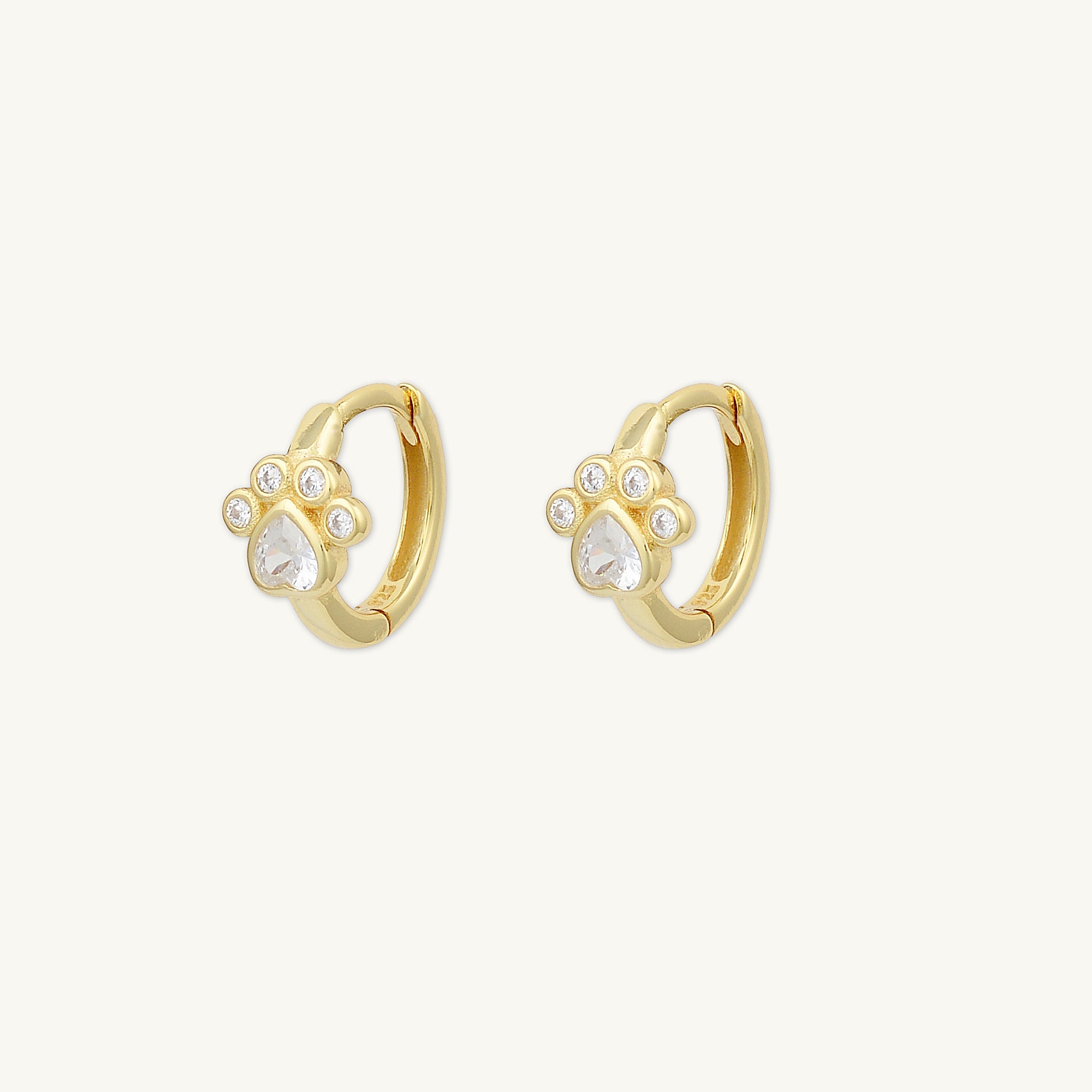 Dog Paw Sapphire Huggie Earrings - Camile & Stone