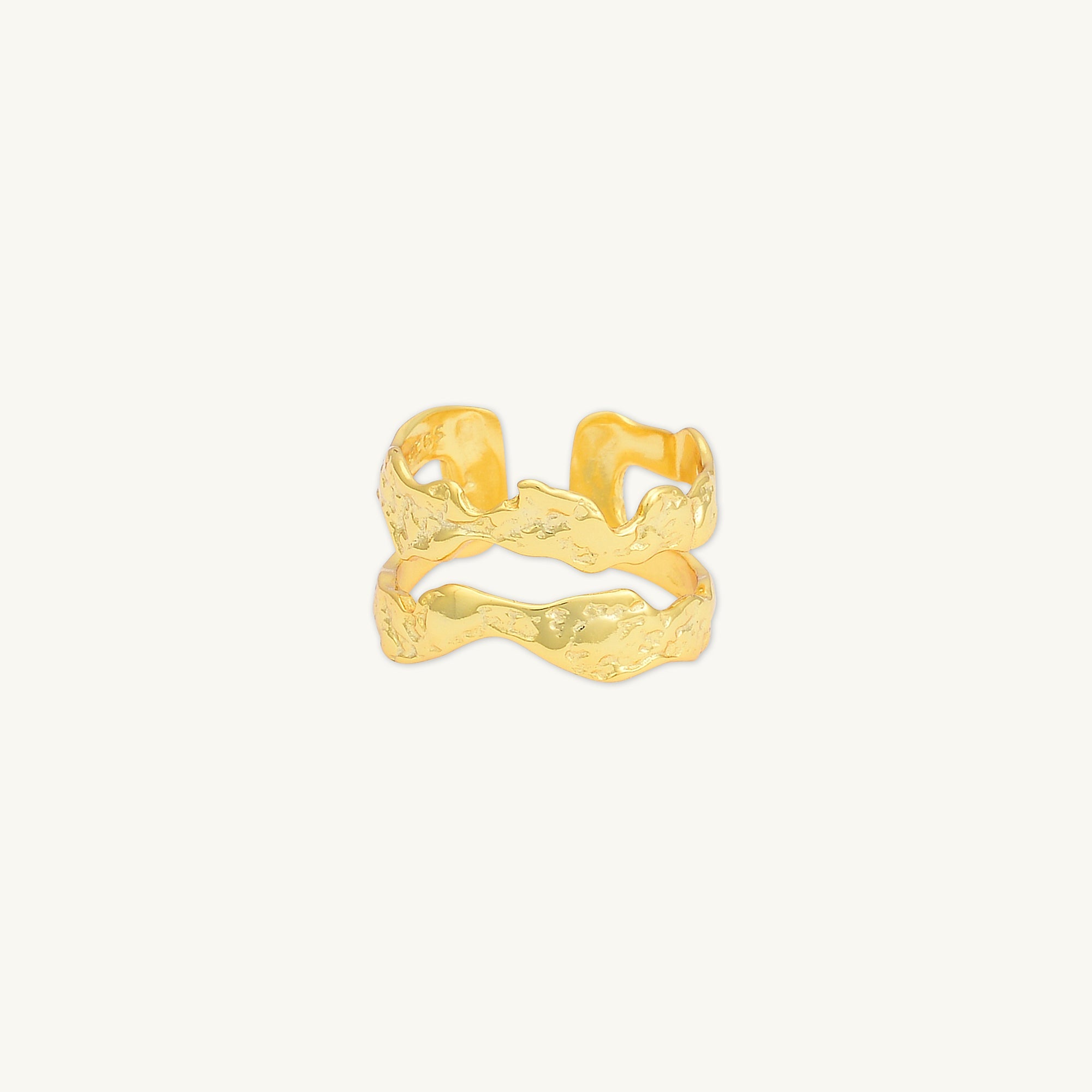 Double Molten Statement Open Ring - Camile & Stone
