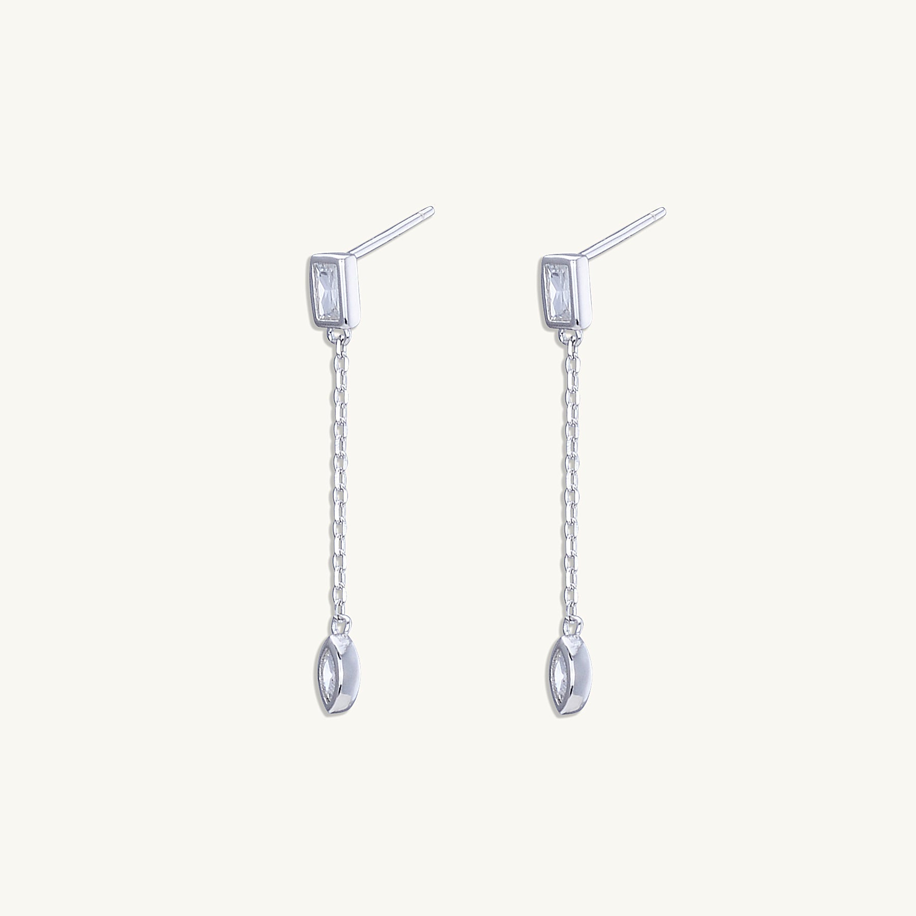 Double Sapphire Chain Earrings - Camile & Stone