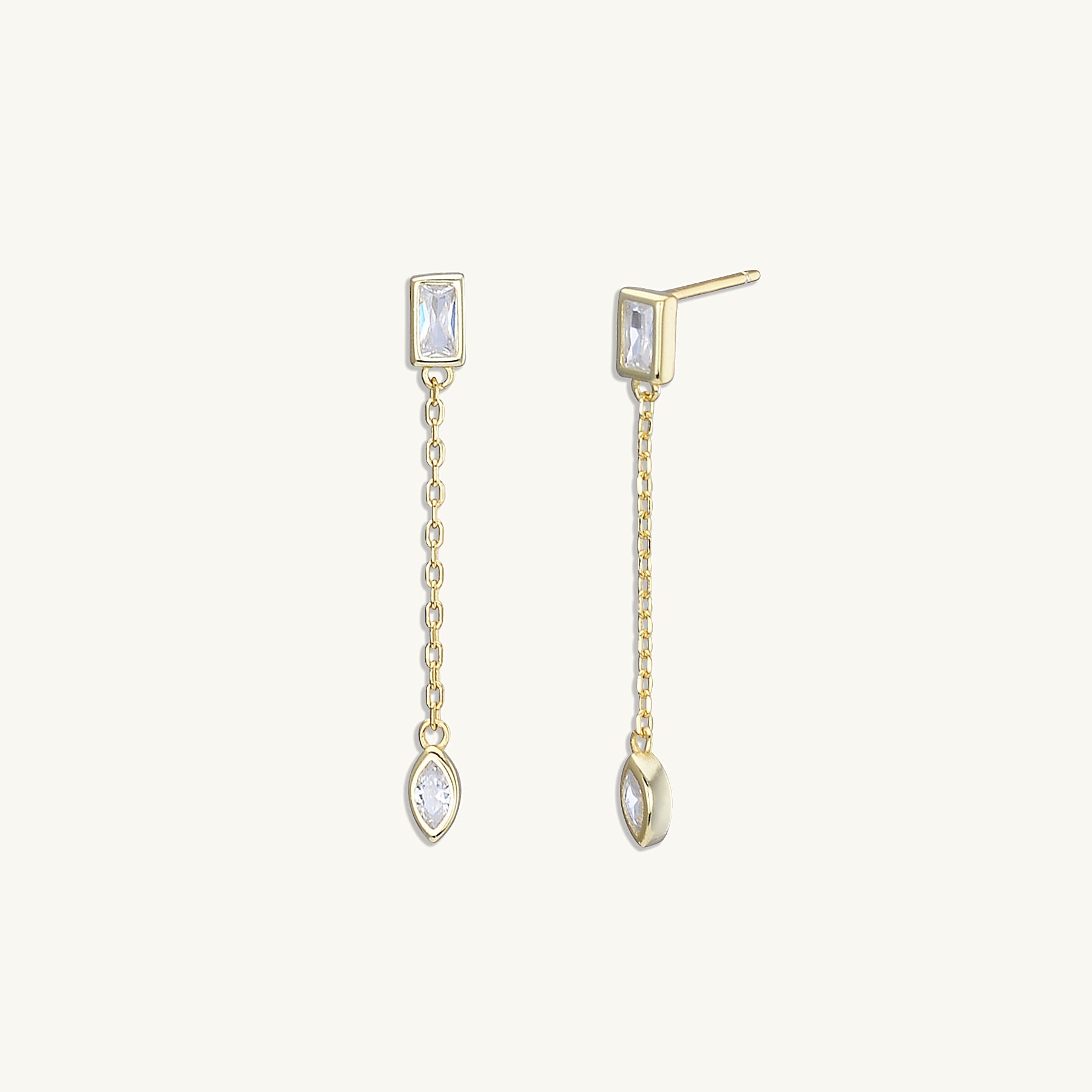 Double Sapphire Chain Earrings - Camile & Stone