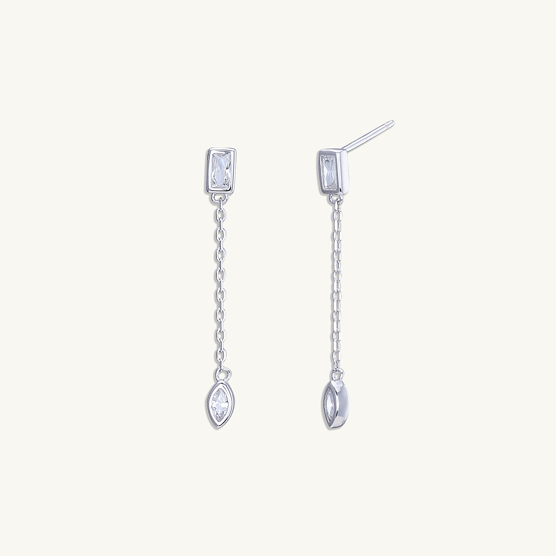 Double Sapphire Chain Earrings - Camile & Stone