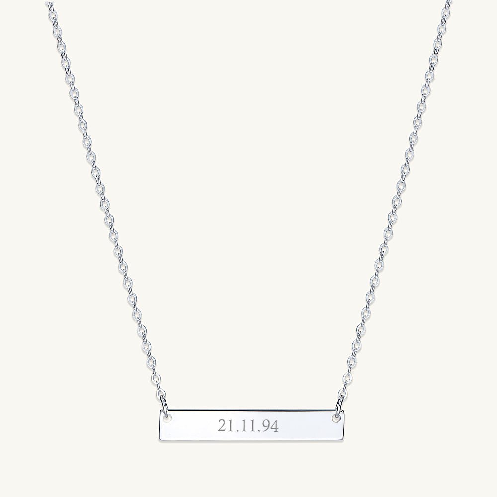 Engraved Personalised Bar Necklace - Camile & Stone