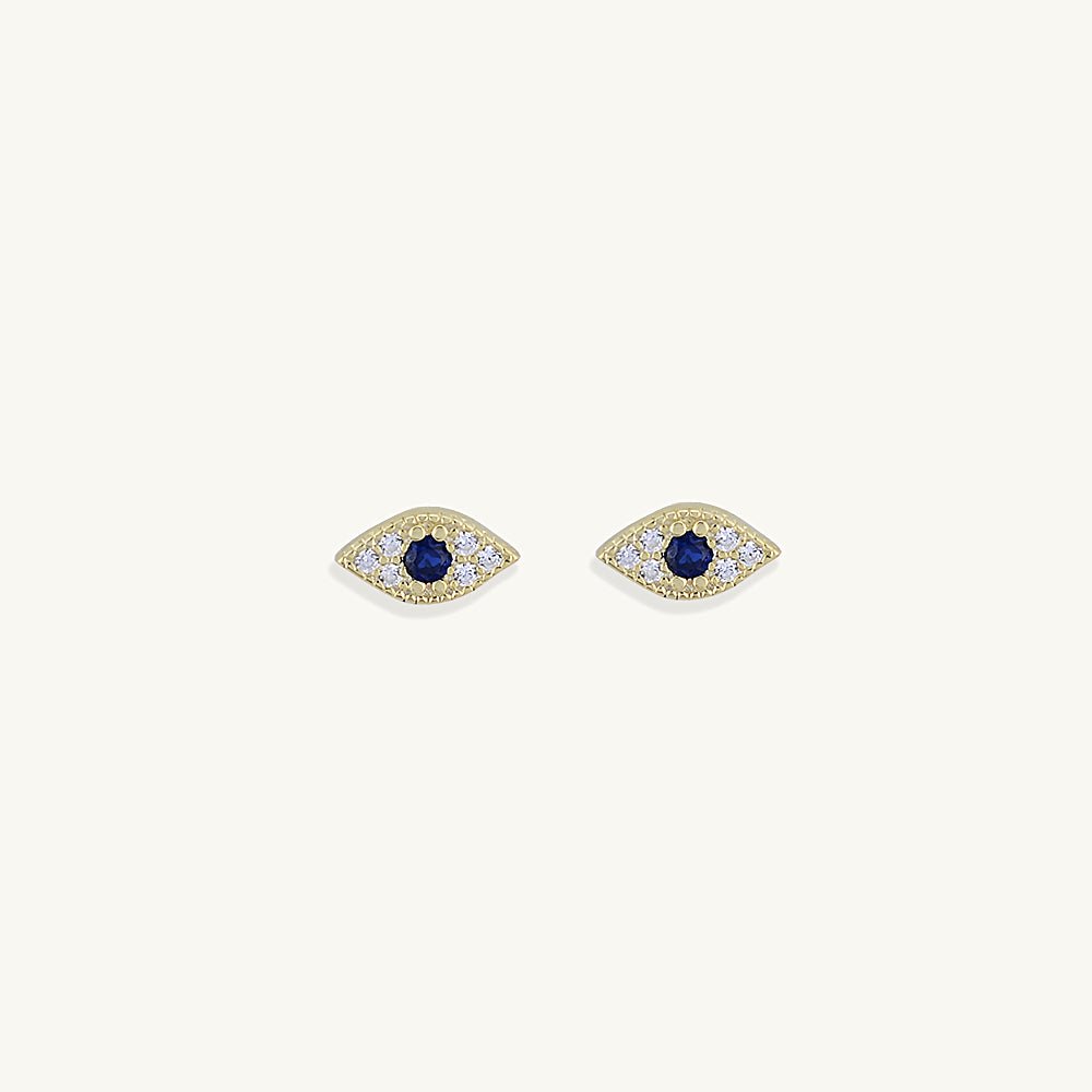 Evil Eye Pave Stud Earrings - Camile & Stone