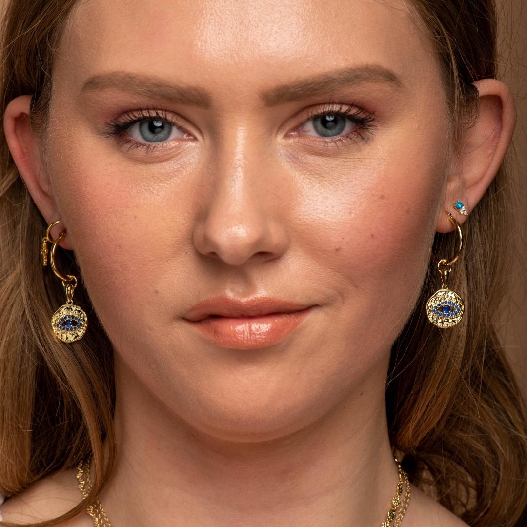 Evil Eye Statement Hoop Earrings - Camile & Stone