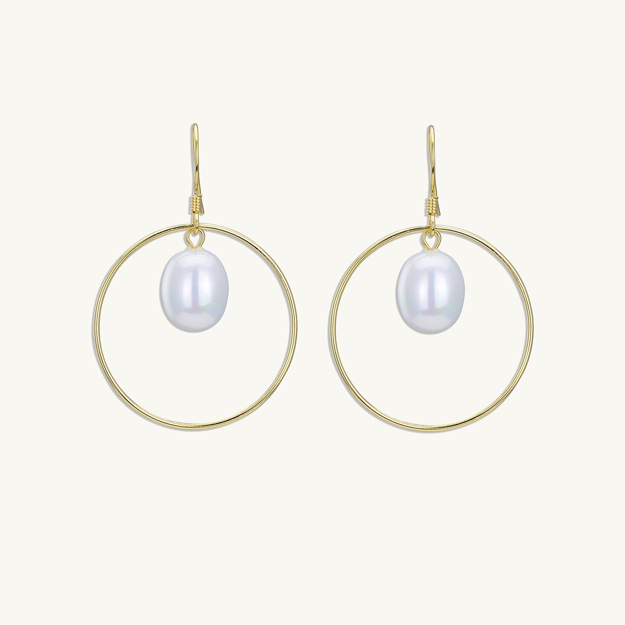 Freshwater Pearl Circular Drop Earrings - Camile & Stone