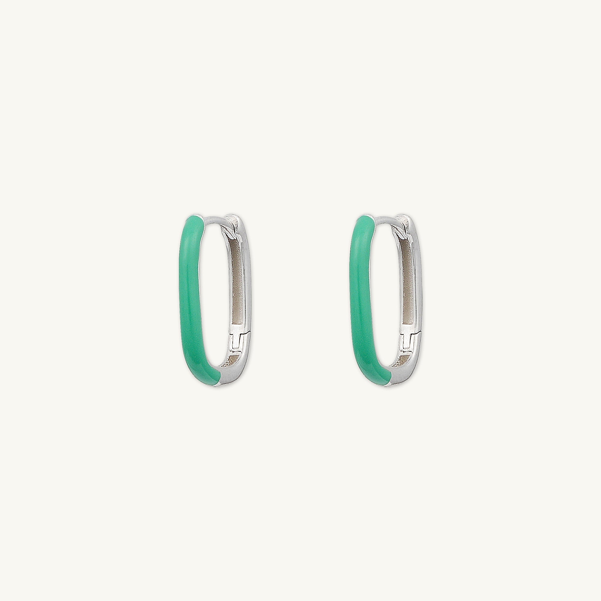 Green Lacquered Huggie Earrings - Camile & Stone