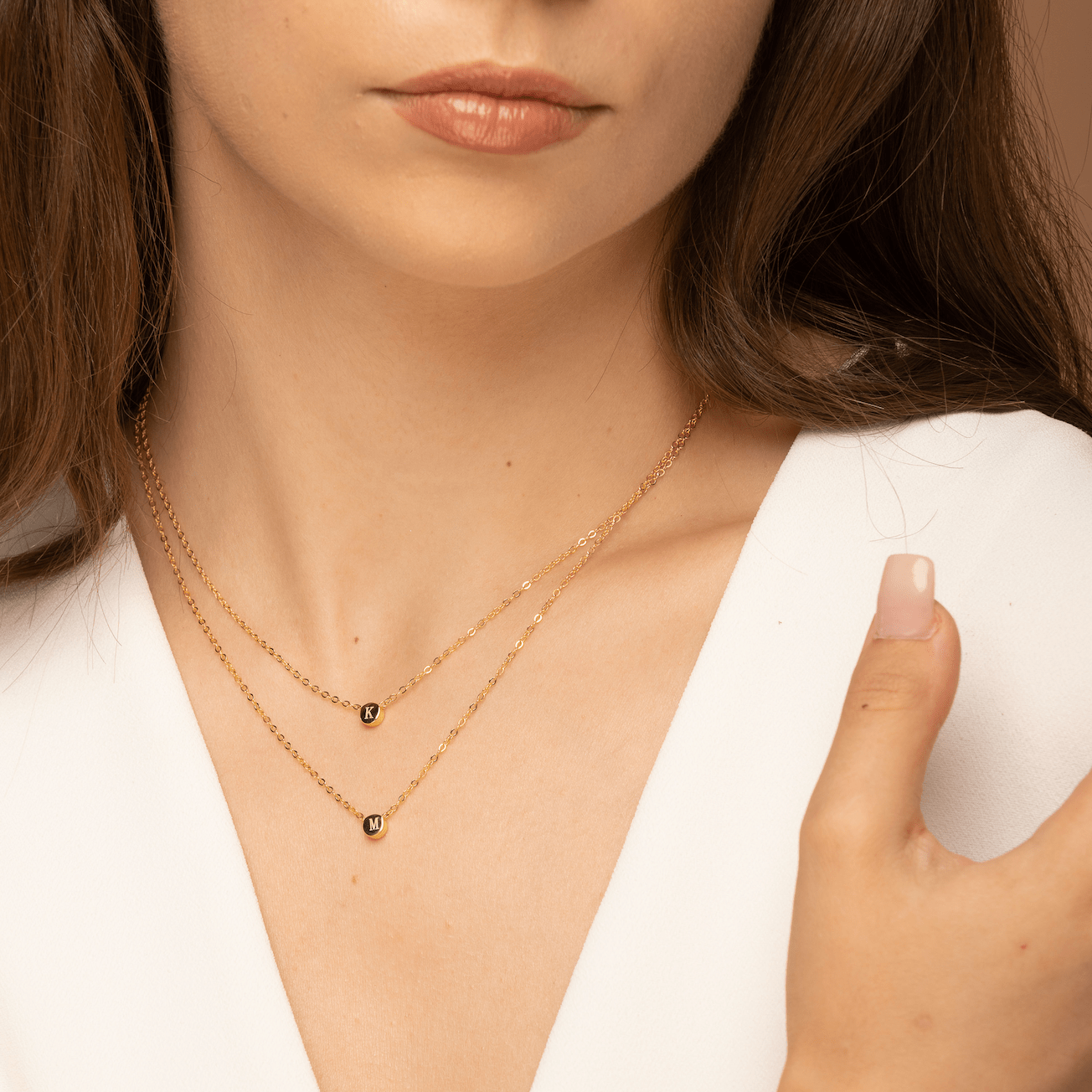 Initial Letter Dot Necklace - Camile & Stone