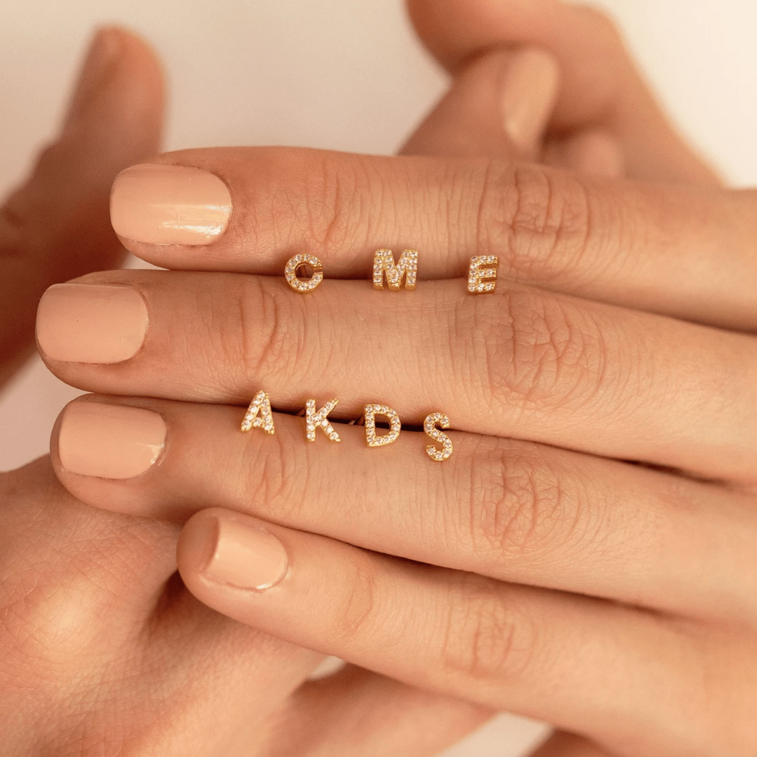 Initial Letter Sapphire Stud Earrings - Camile & Stone