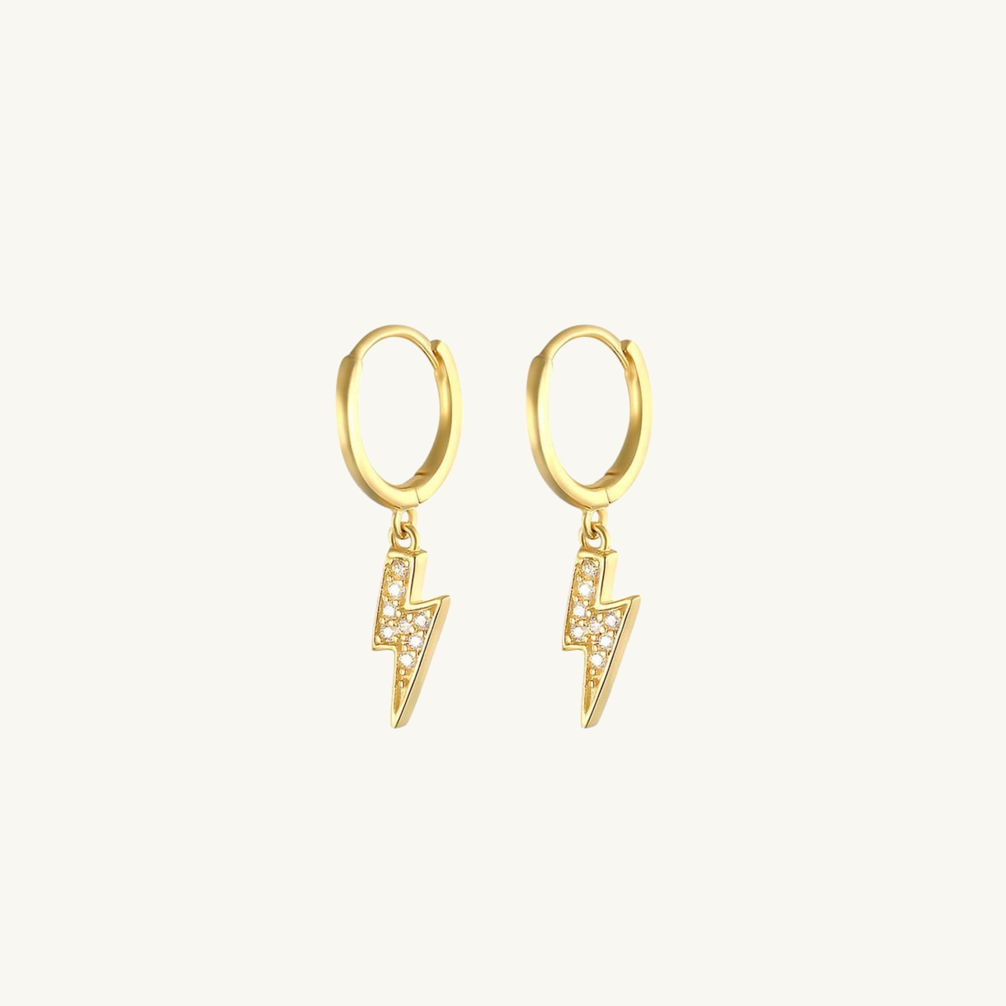 Lightning Bolt Dangling Hoops - Camile & Stone