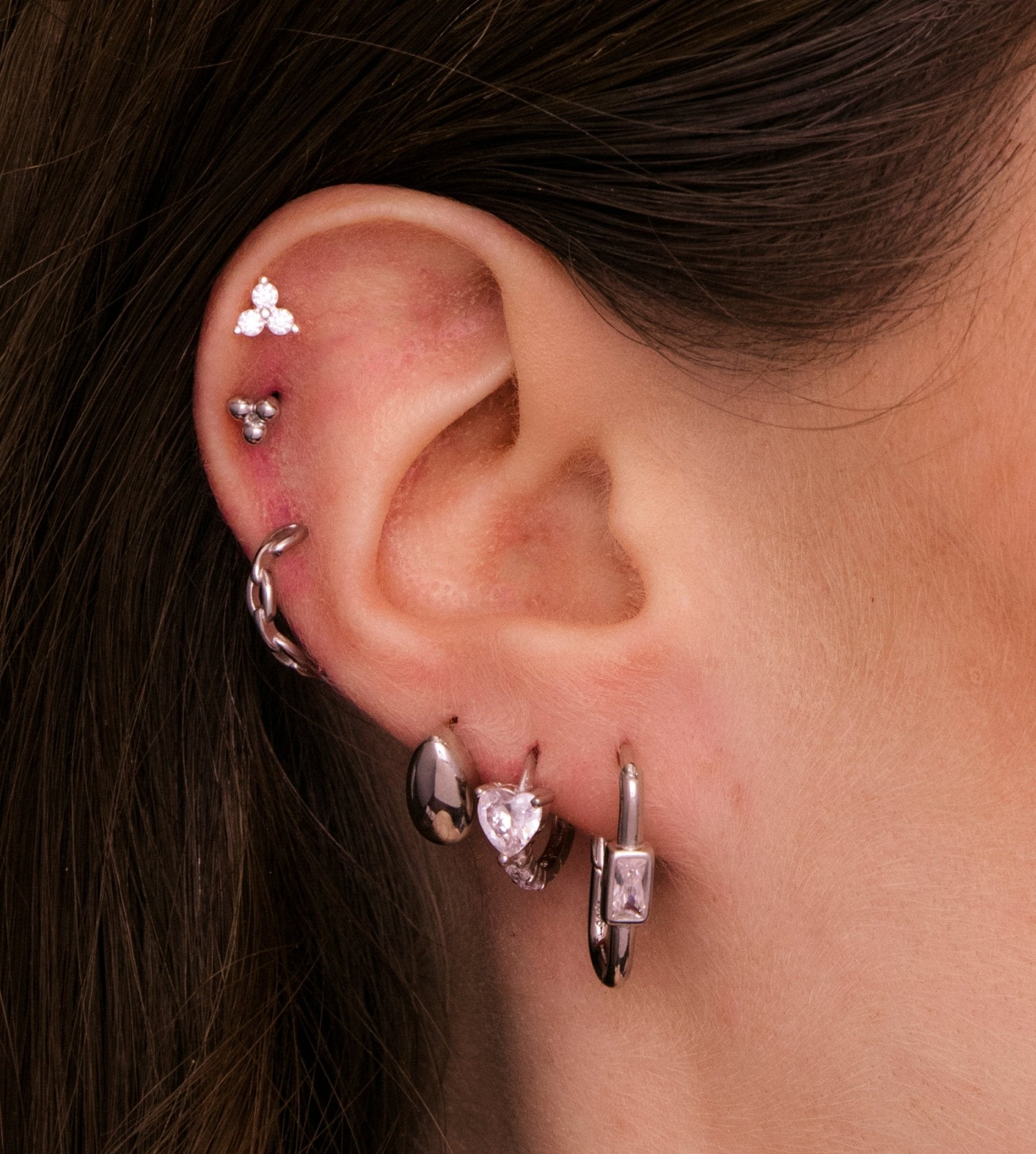 Long Baguette Huggie Hoops Earrings - Camile & Stone