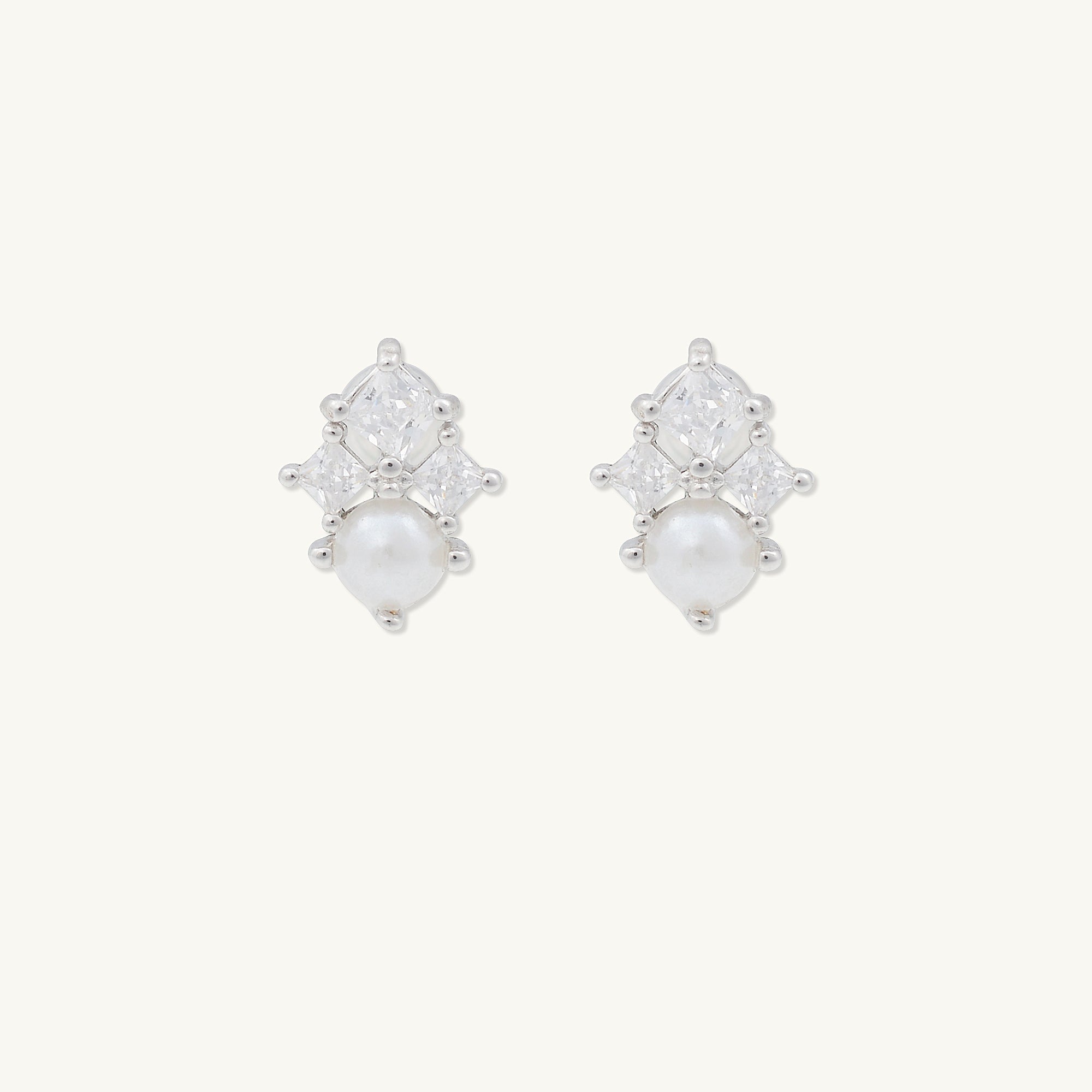 Lotus Pearl Barbell Stud Cartilage Earrings - Camile & Stone