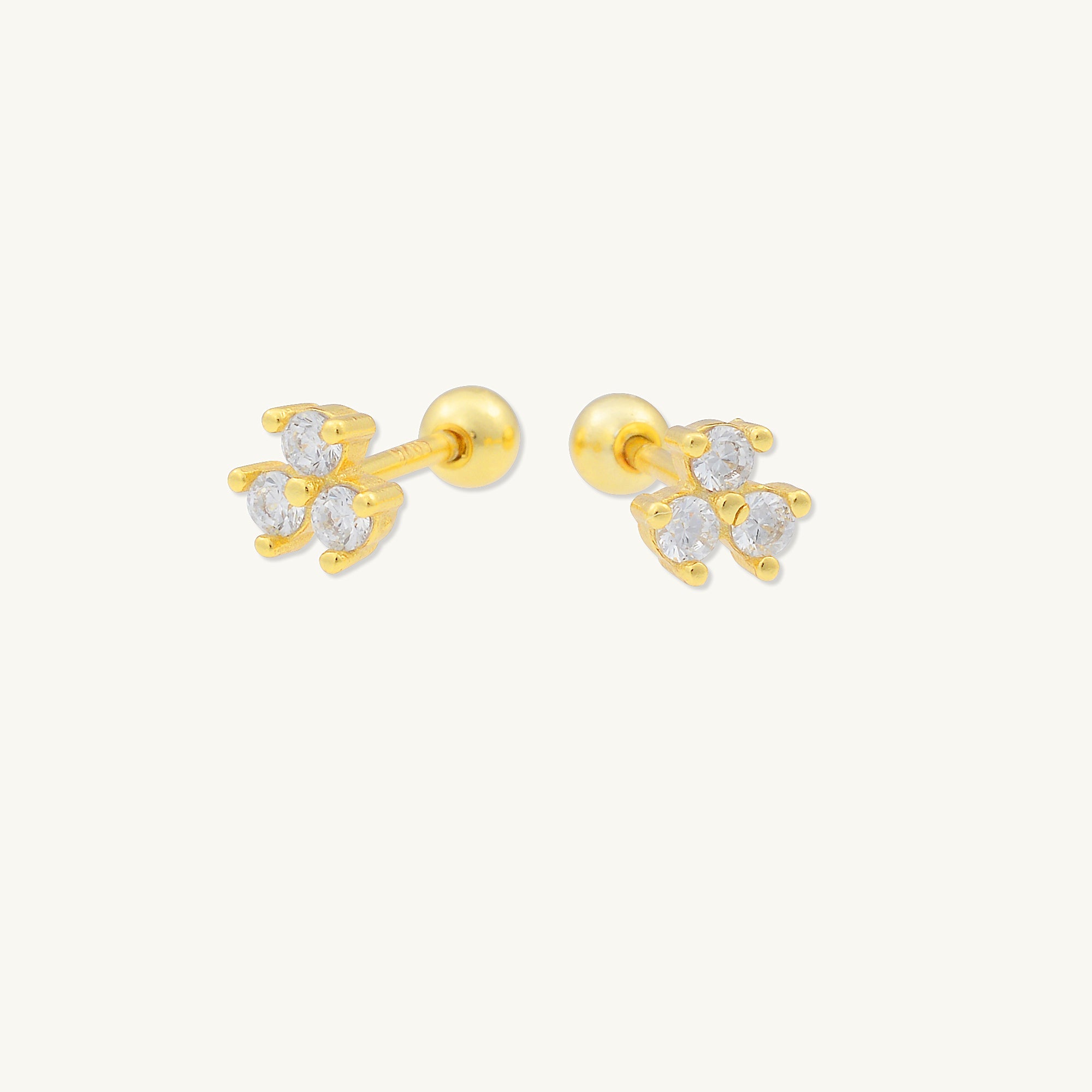 Lotus Sapphire Barbell Stud Cartilage Earrings - Camile & Stone