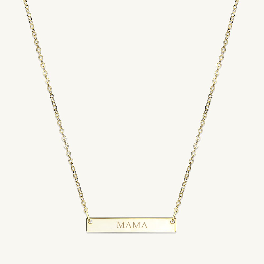 MAMA Engraved Bar Necklace - Camile & Stone