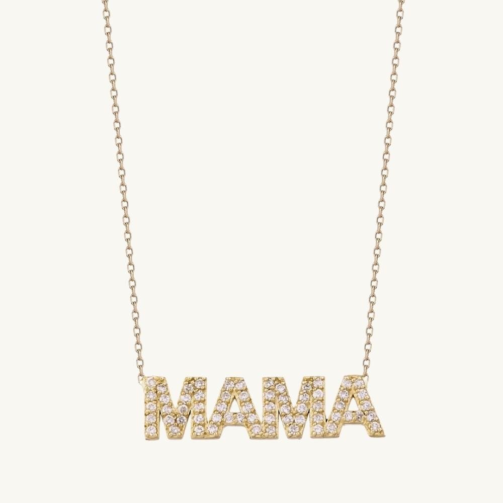 MAMA Pave Block Name Necklace - Camile & Stone