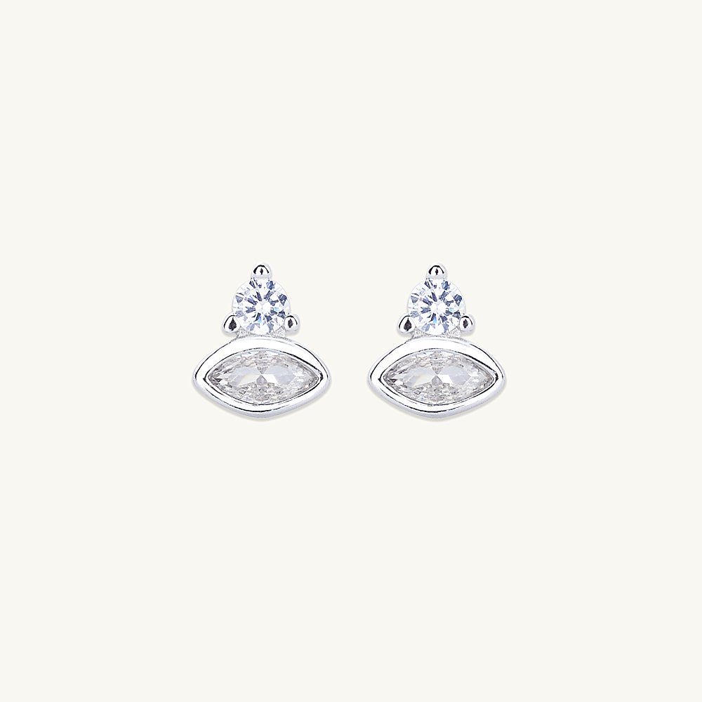 Marquise Sapphire Stud Earrings - Camile & Stone