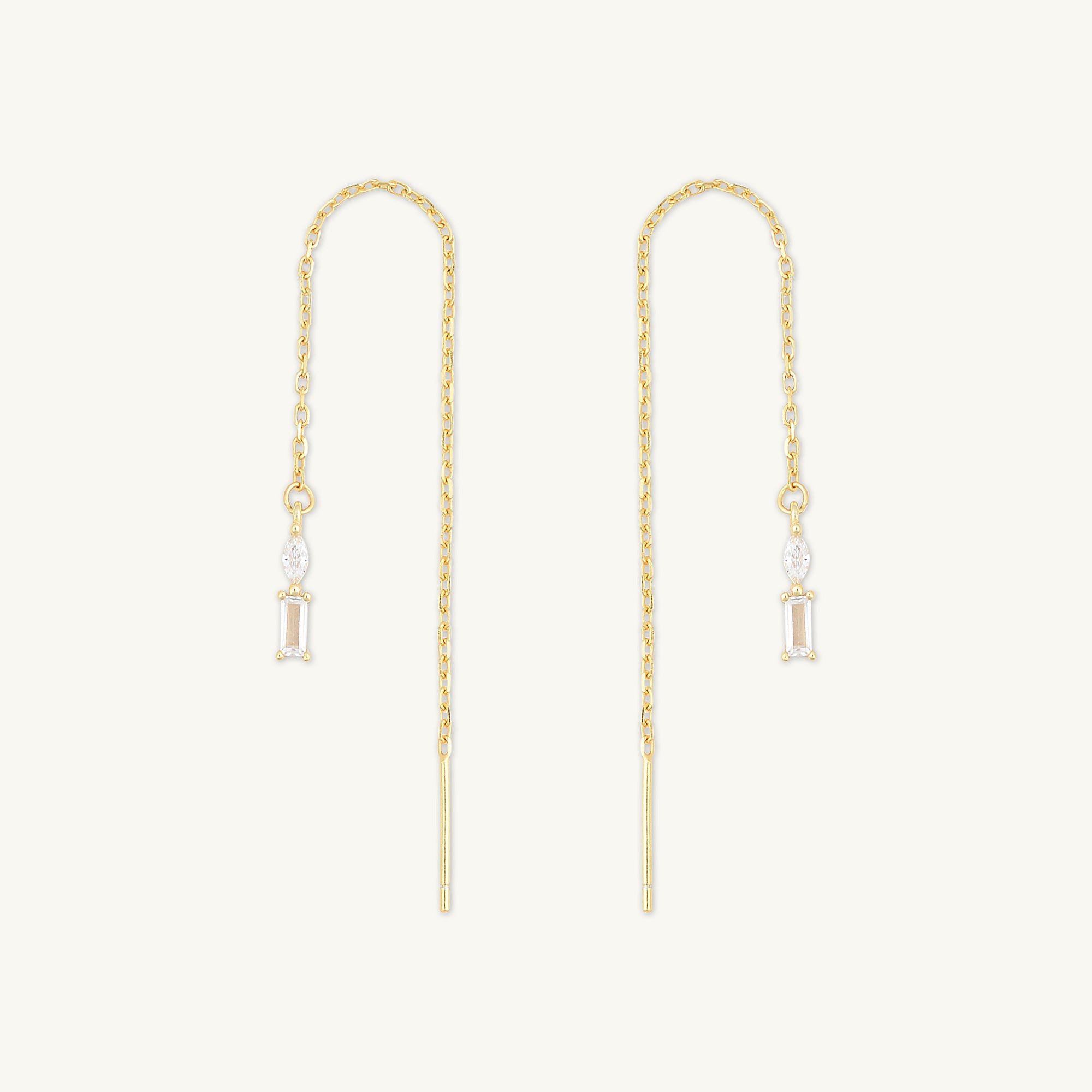 Marquise Sapphire Threader Earrings - Camile & Stone