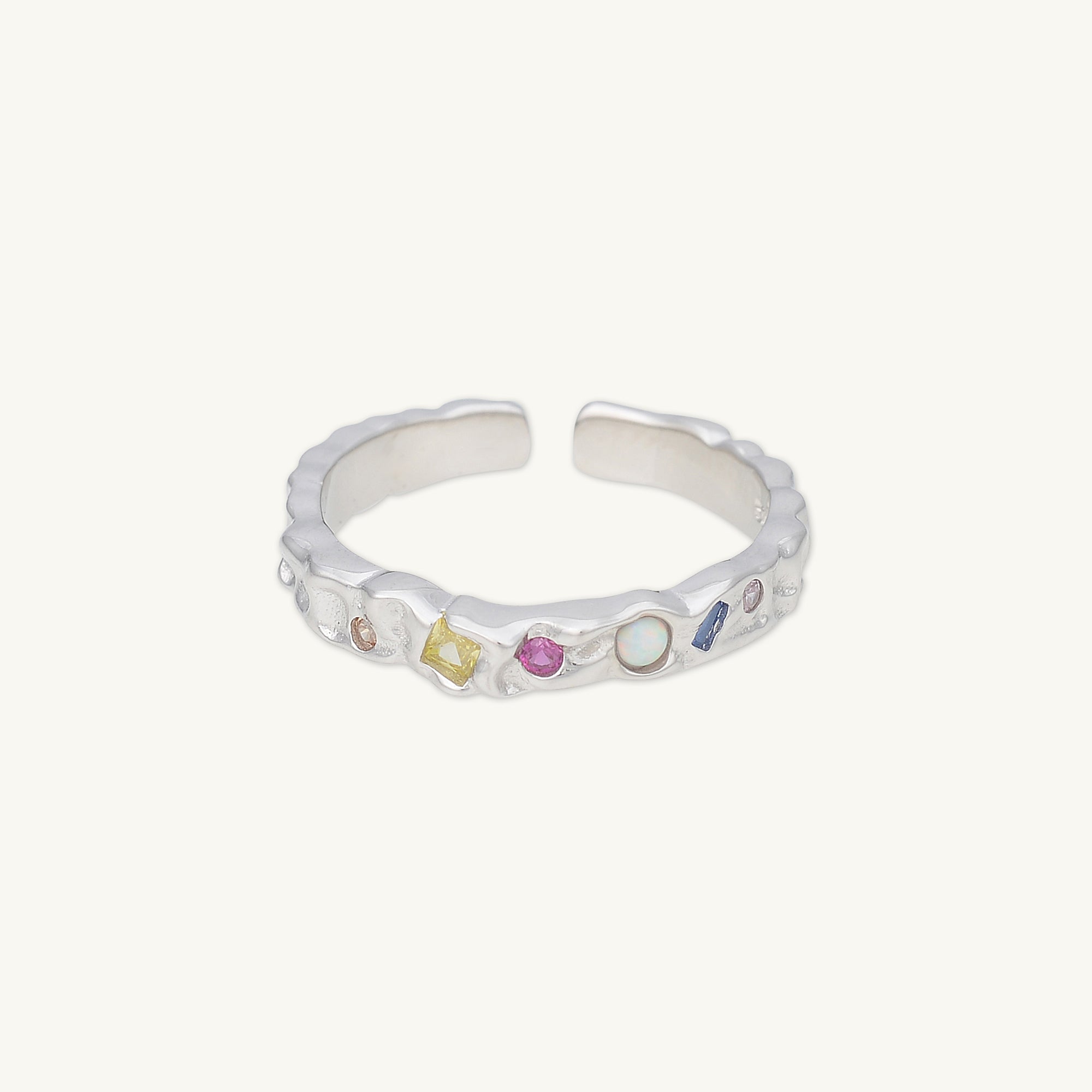 Molten Gemstone Opal Open Ring - Camile & Stone