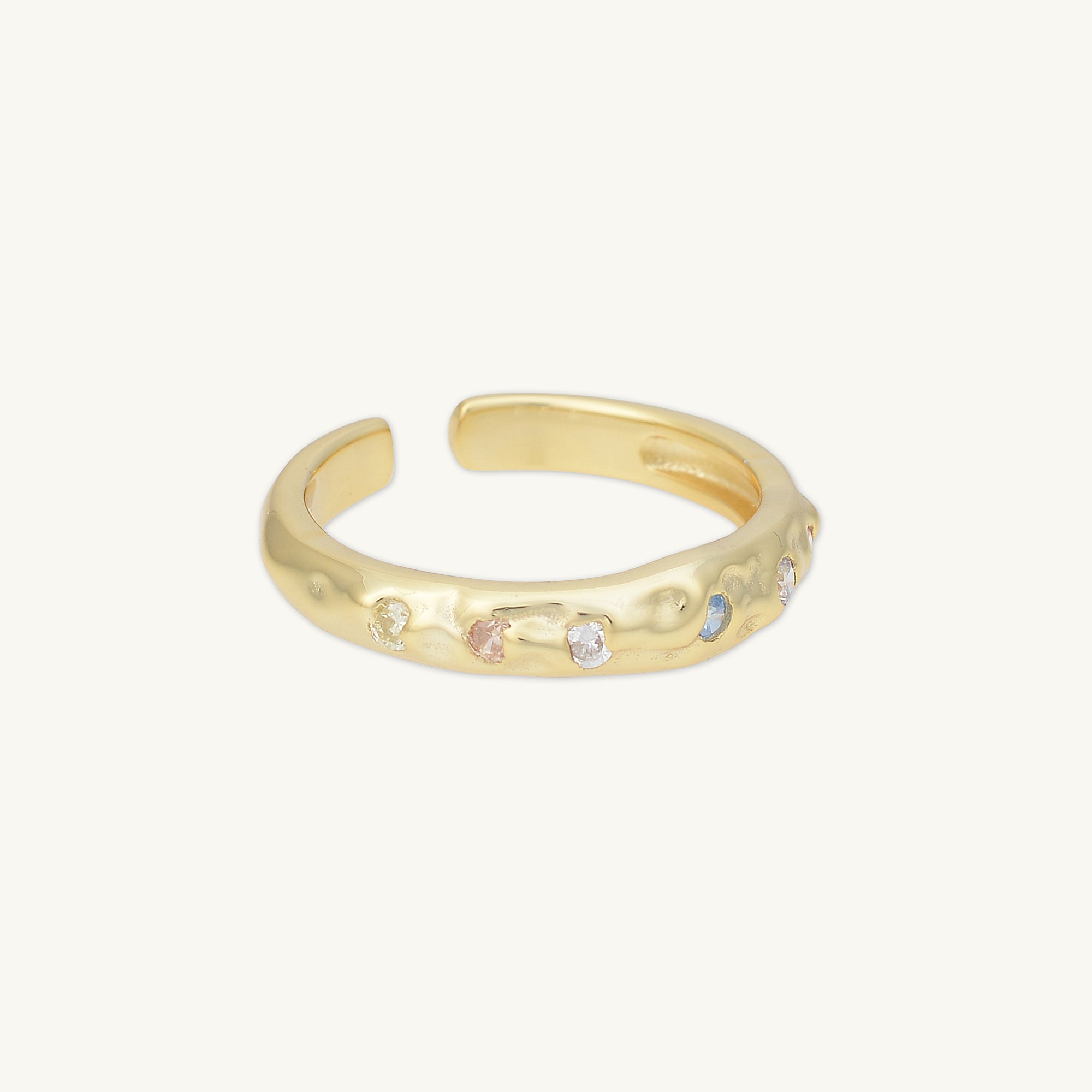 Molten Multi - Gemstone Open Ring - Camile & Stone