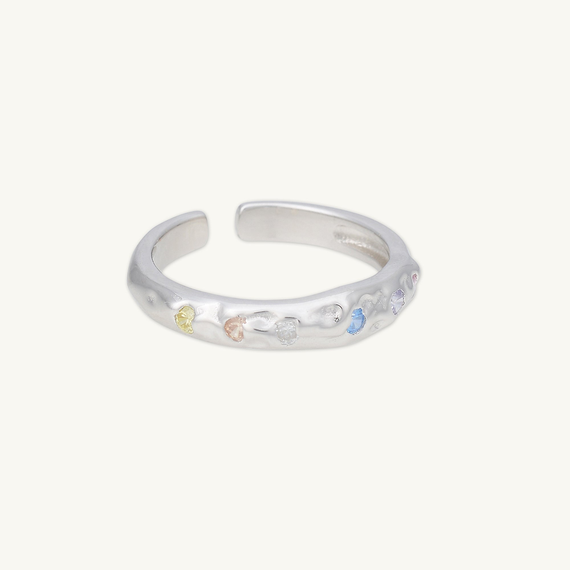 Molten Multi - Gemstone Open Ring - Camile & Stone