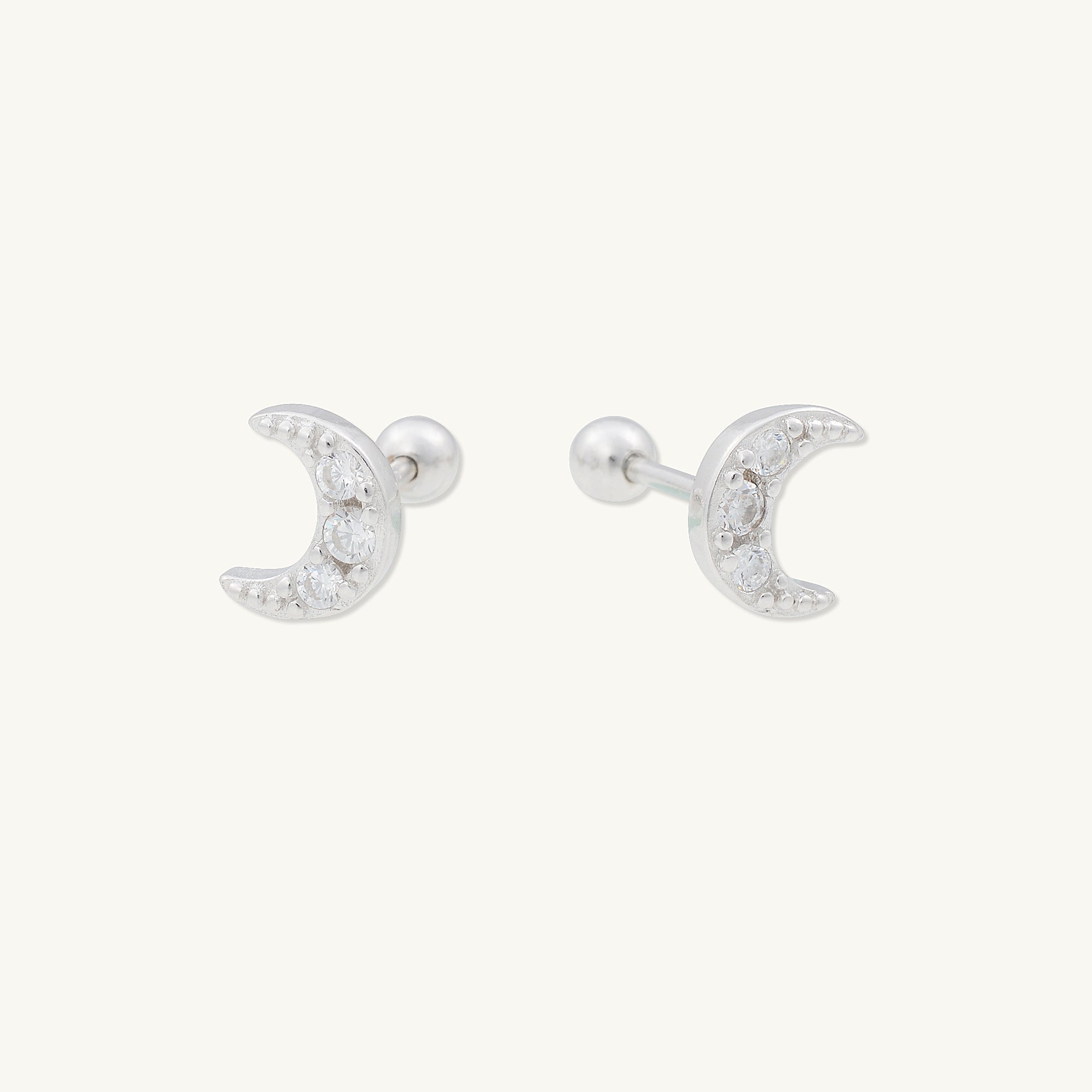 Moon Sapphire Barbell Stud Cartilage Earrings - Camile & Stone