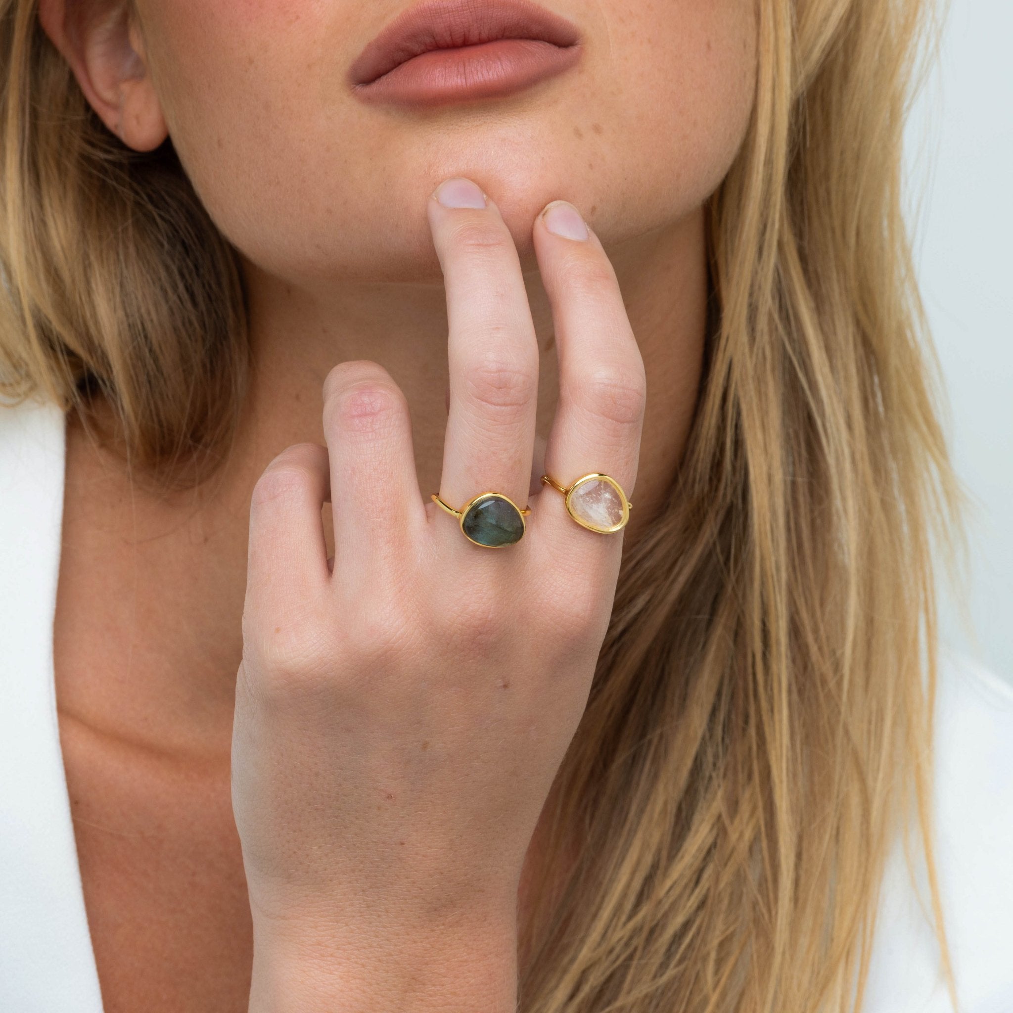 Moonstone Oval Statement Open Ring - Camile & Stone
