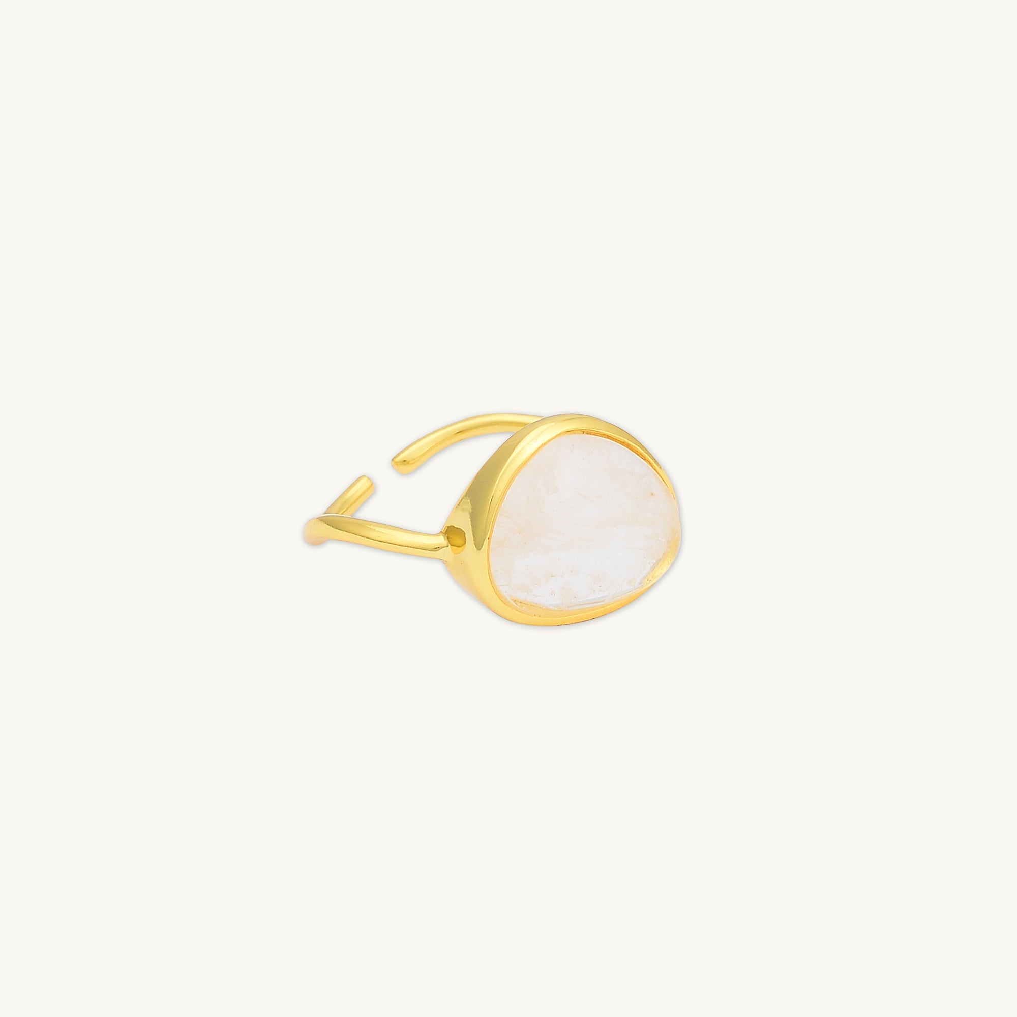 Moonstone Oval Statement Open Ring - Camile & Stone