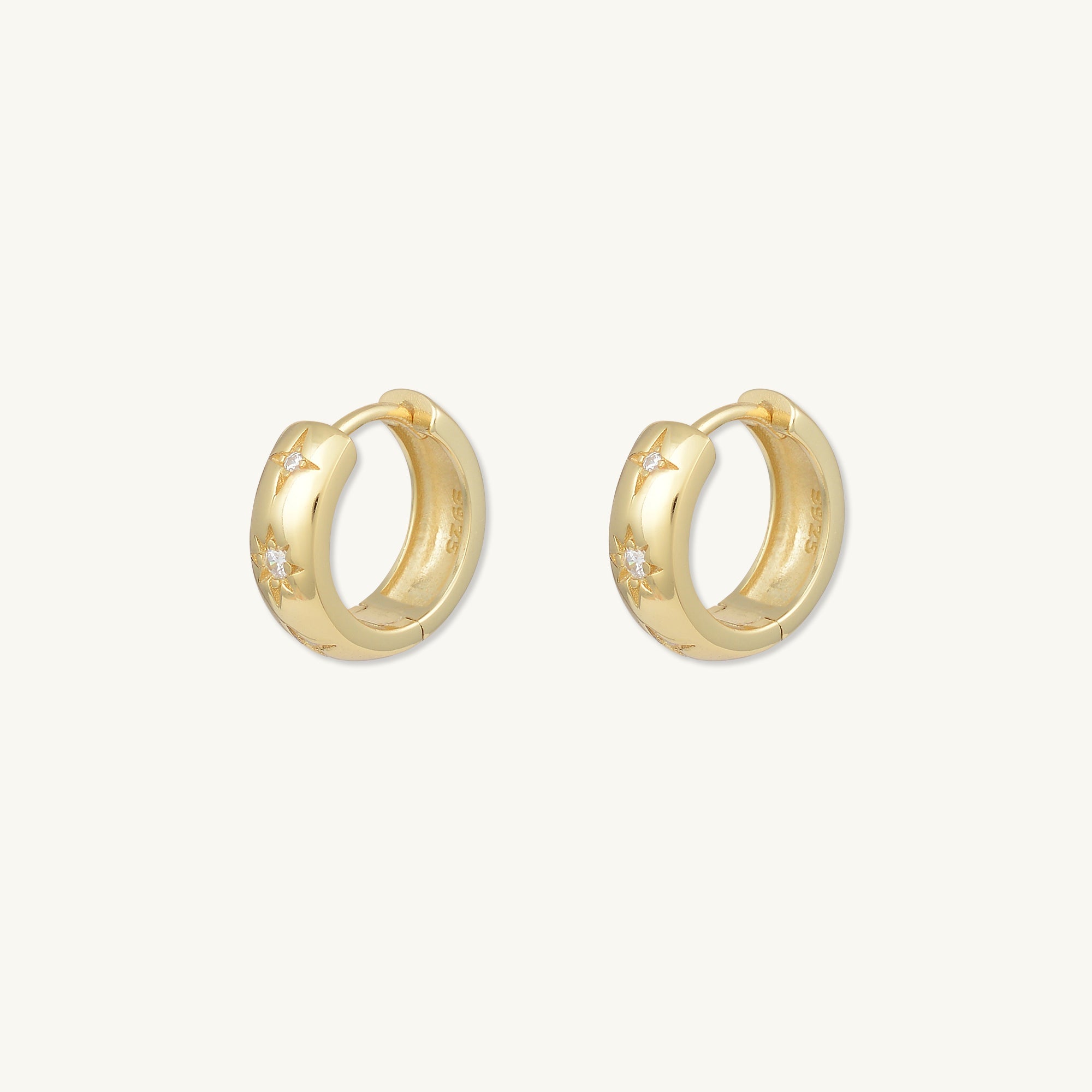 North Star Thick Huggie Earrings - Camile & Stone