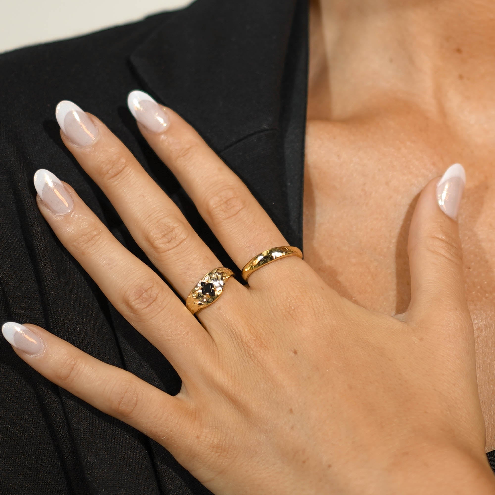 Onyx Molten Open Statement Ring - Camile & Stone