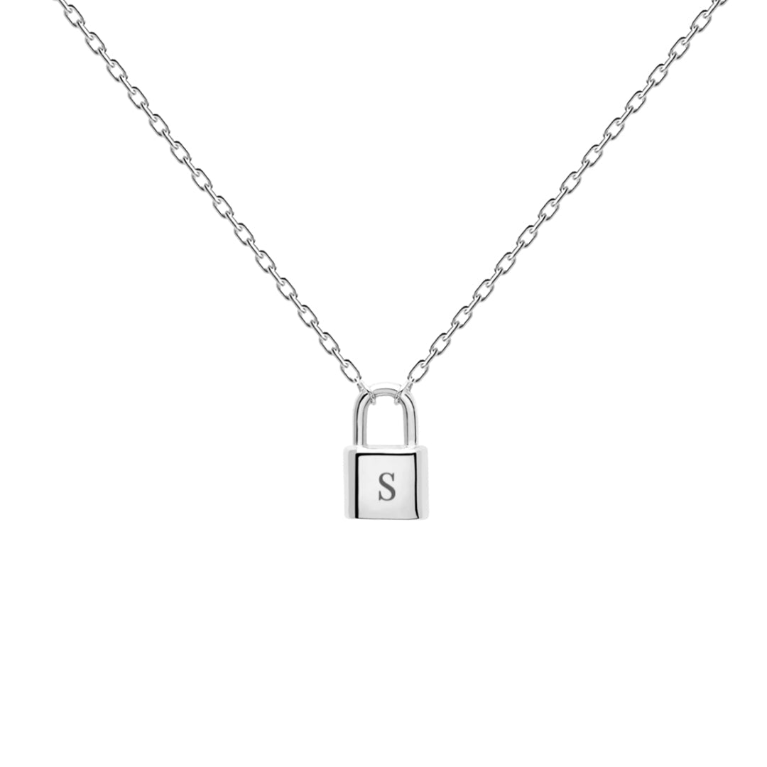 Padlock Initial Letter Necklace - Camile & Stone