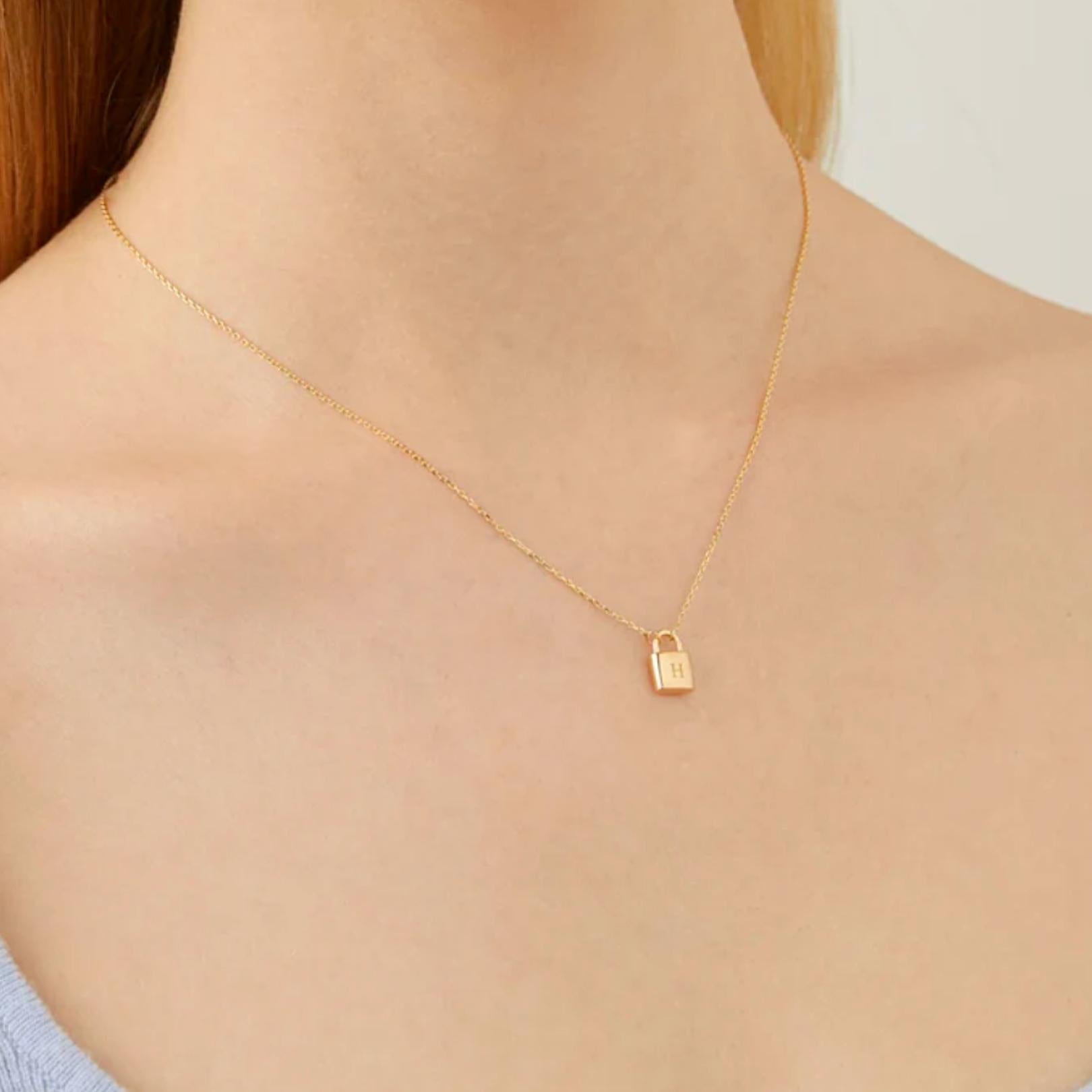 Padlock Initial Letter Necklace - Camile & Stone