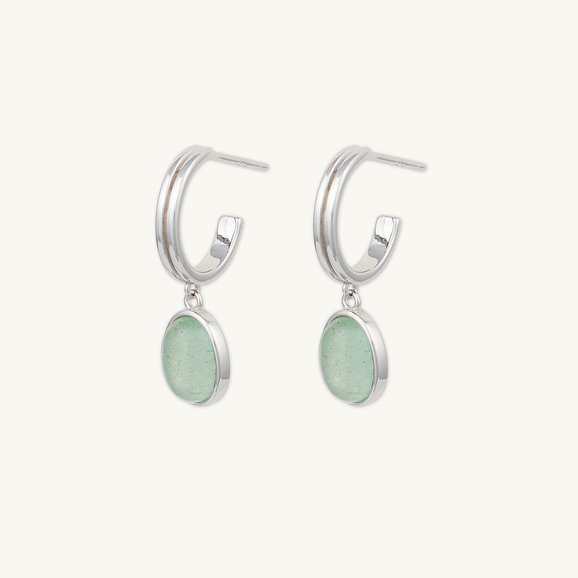Sage Green Jade Hoop Earrings - Camile & Stone