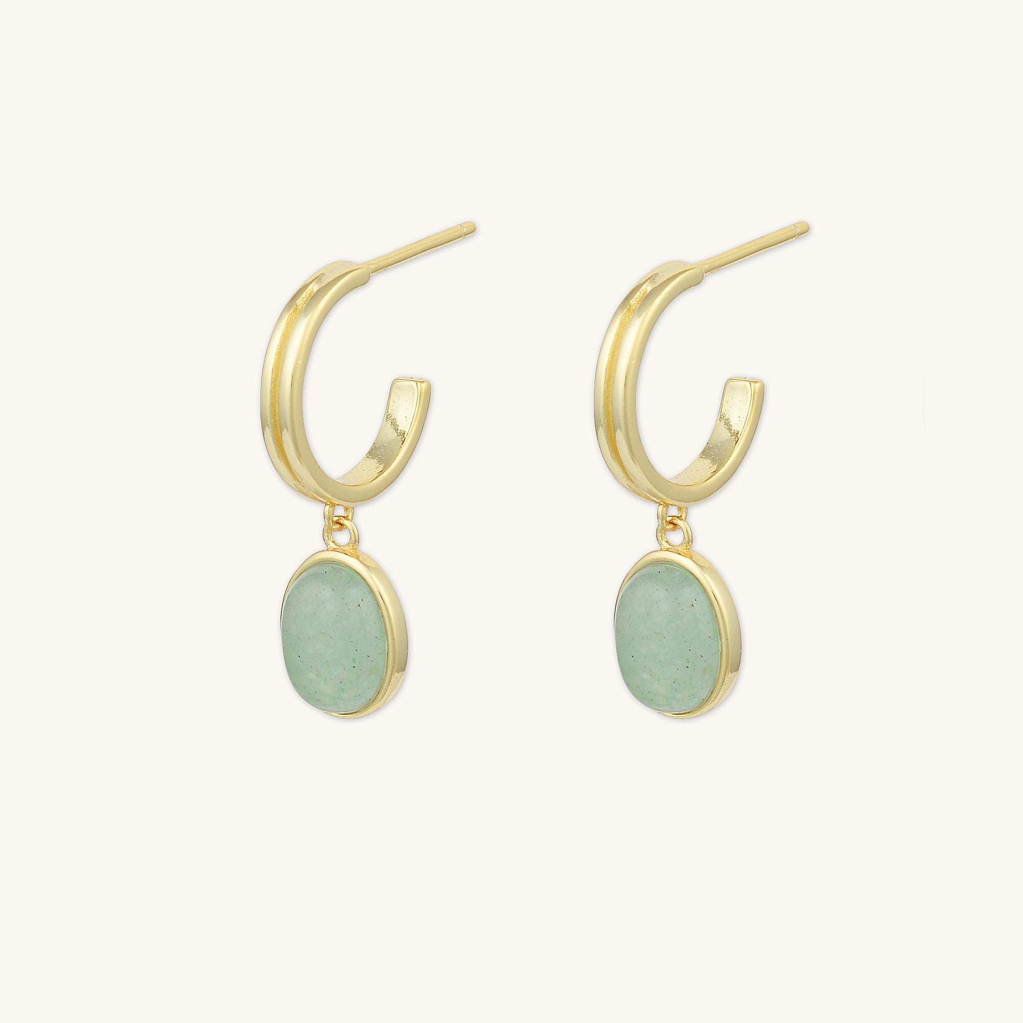 Sage Green Jade Hoop Earrings - Camile & Stone
