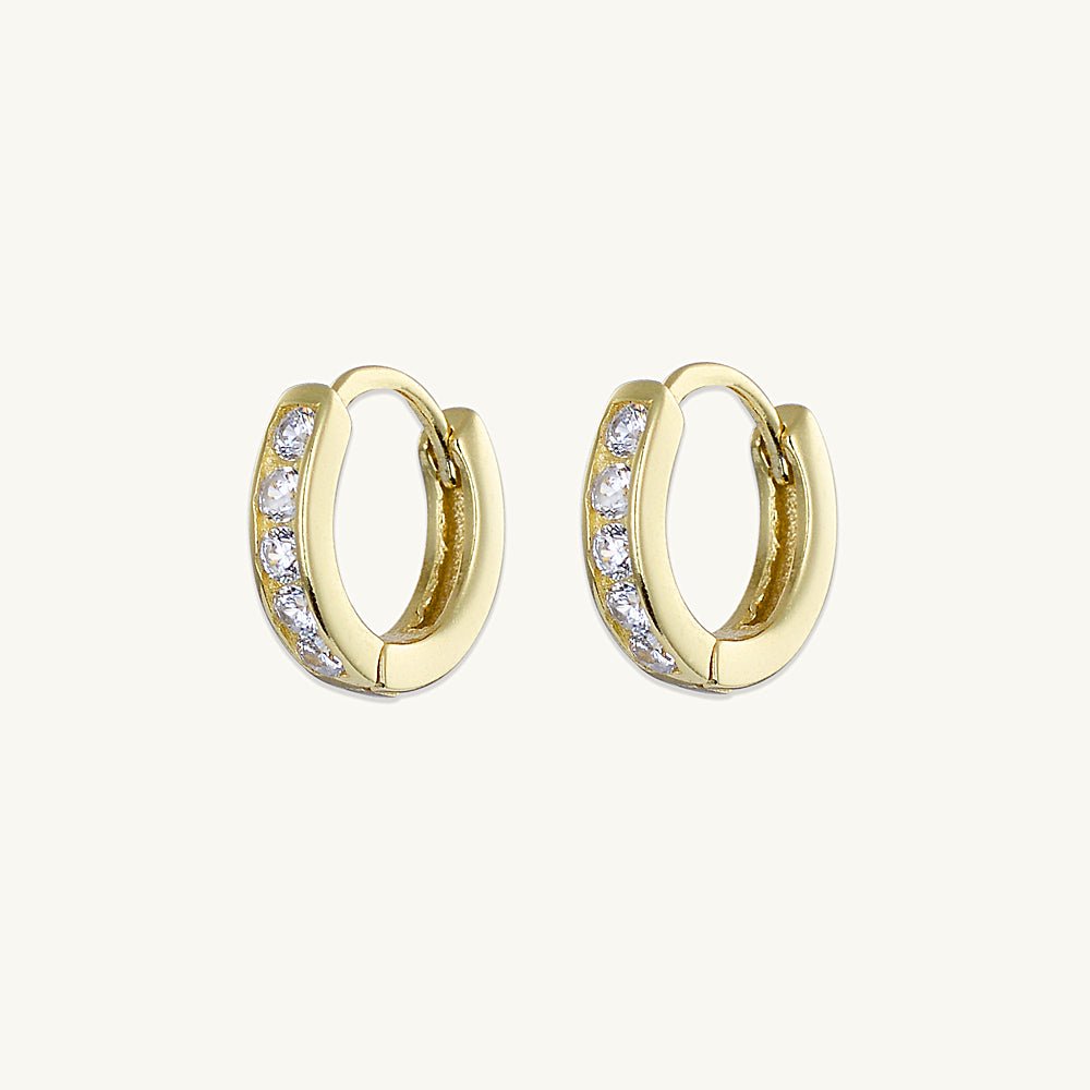 Sapphire Inlay Huggie Earrings - Camile & Stone