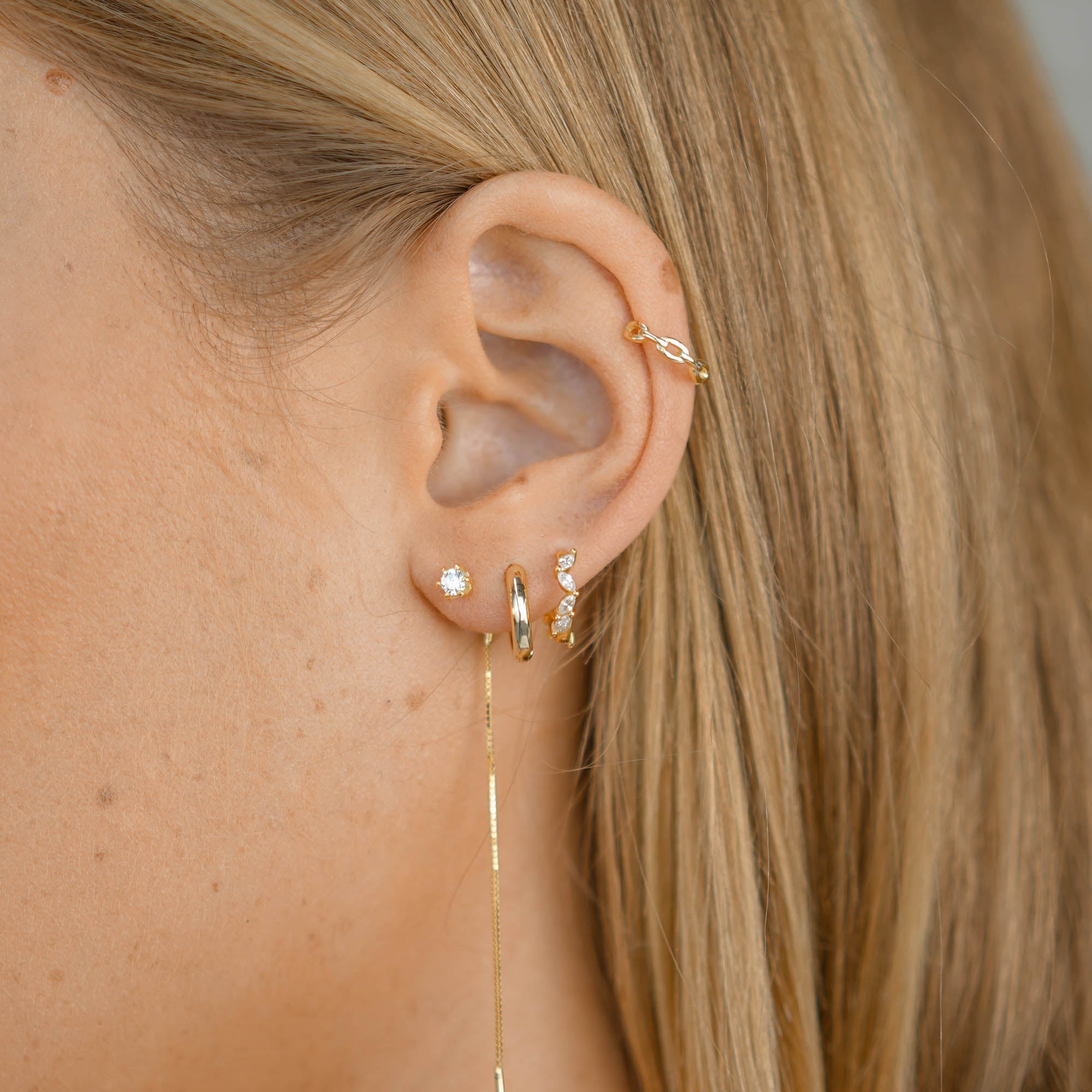 Sapphire Long Threader Earrings - Camile & Stone