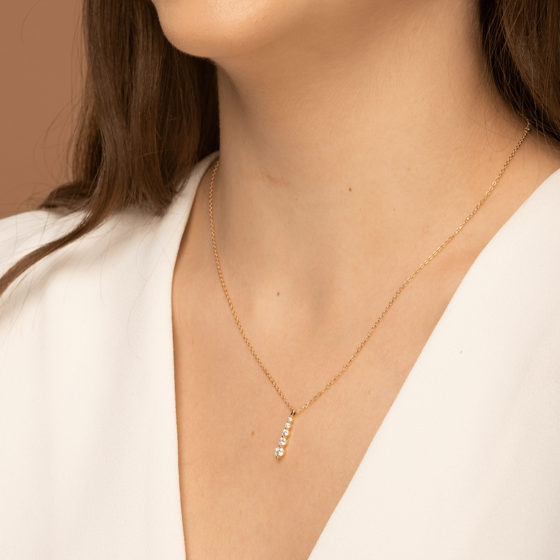 Sapphire Vertical Drop Necklace - Camile & Stone
