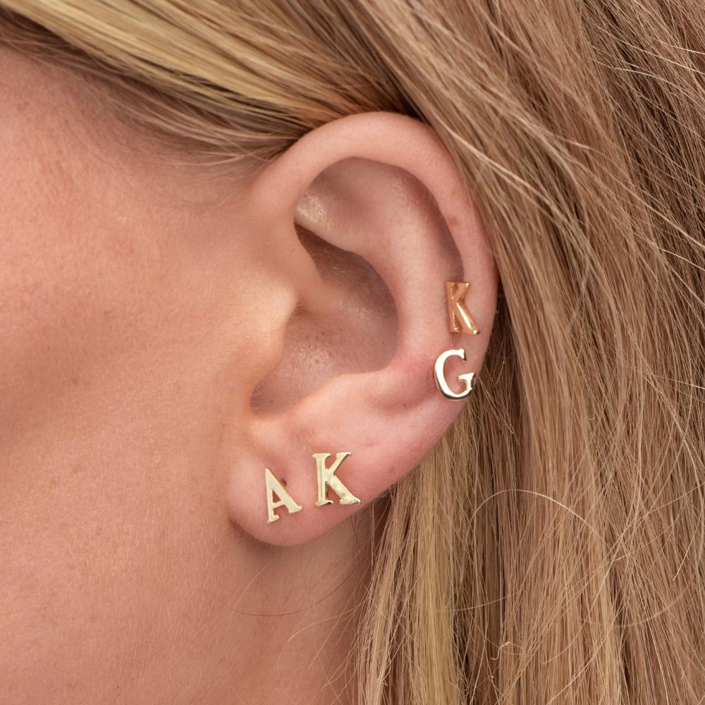 Script Letter Initial Earrings - Camile & Stone