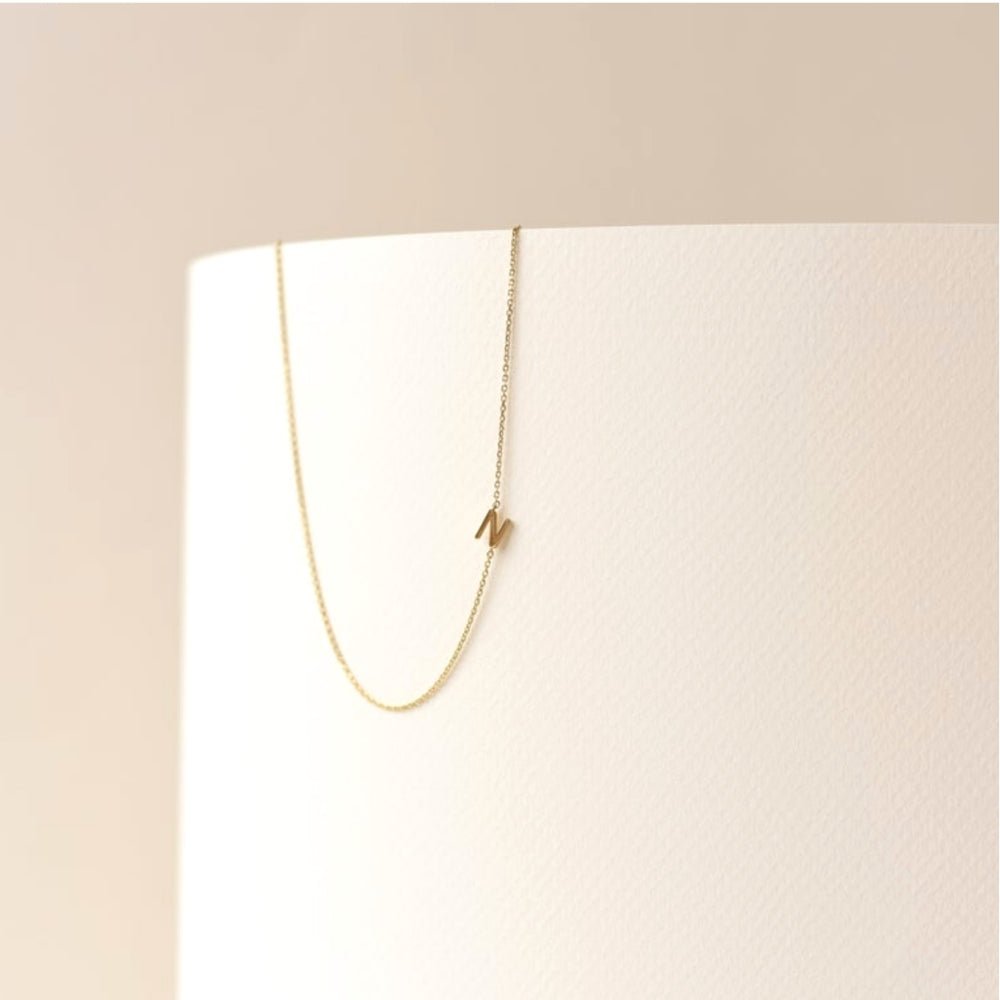 Sideways Initial Letter Necklace - Camile & Stone