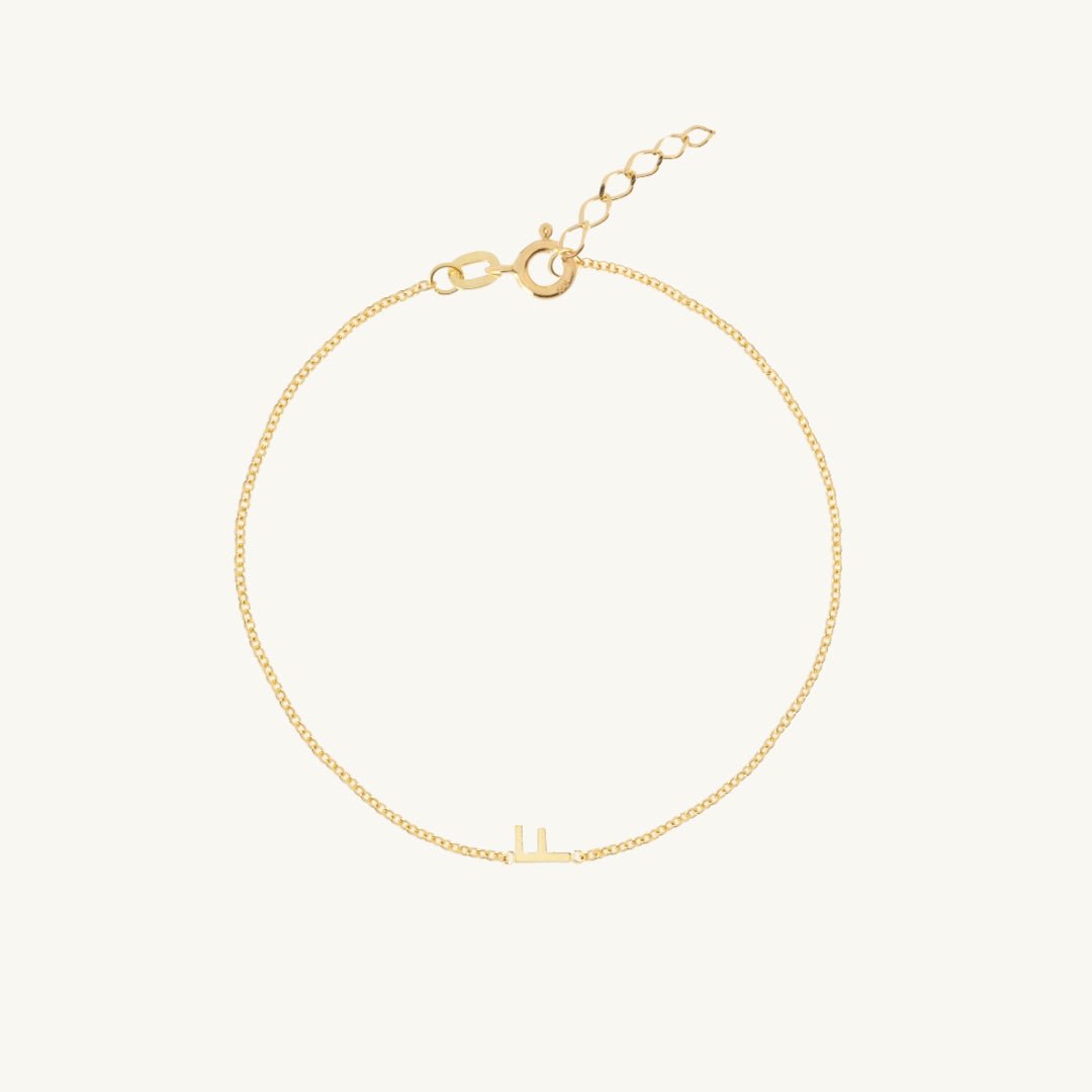 Sideways Single Initial Letter Bracelet - Camile & Stone
