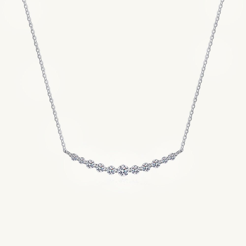 Smile Curved Bar Moissanite Necklace 1.0 Carat - Camile & Stone