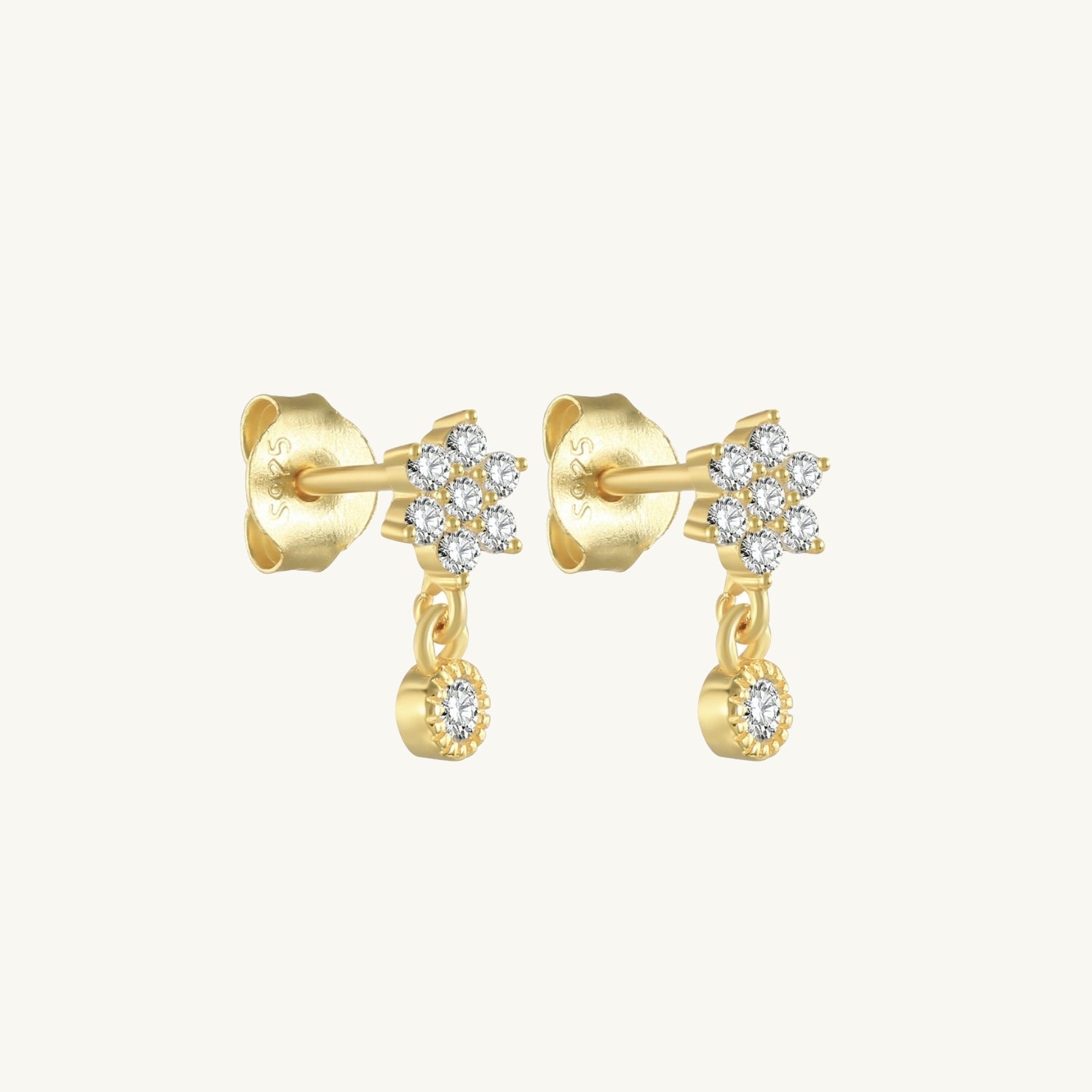 Snowflake Sapphire Drop Stud Earrings - Camile & Stone