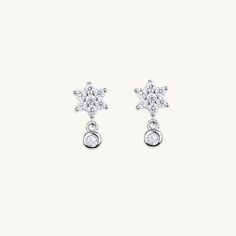 Snowflake Sapphire Drop Stud Earrings - Camile & Stone
