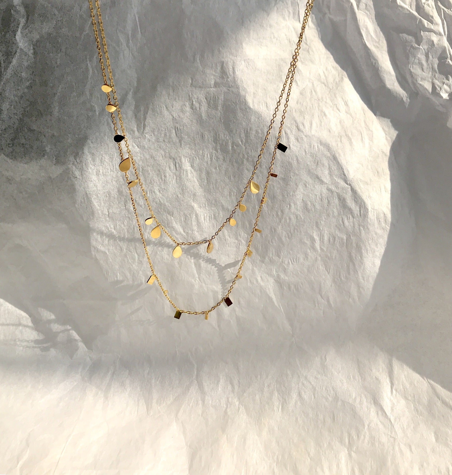Square Layering Chain Necklace - Camile & Stone
