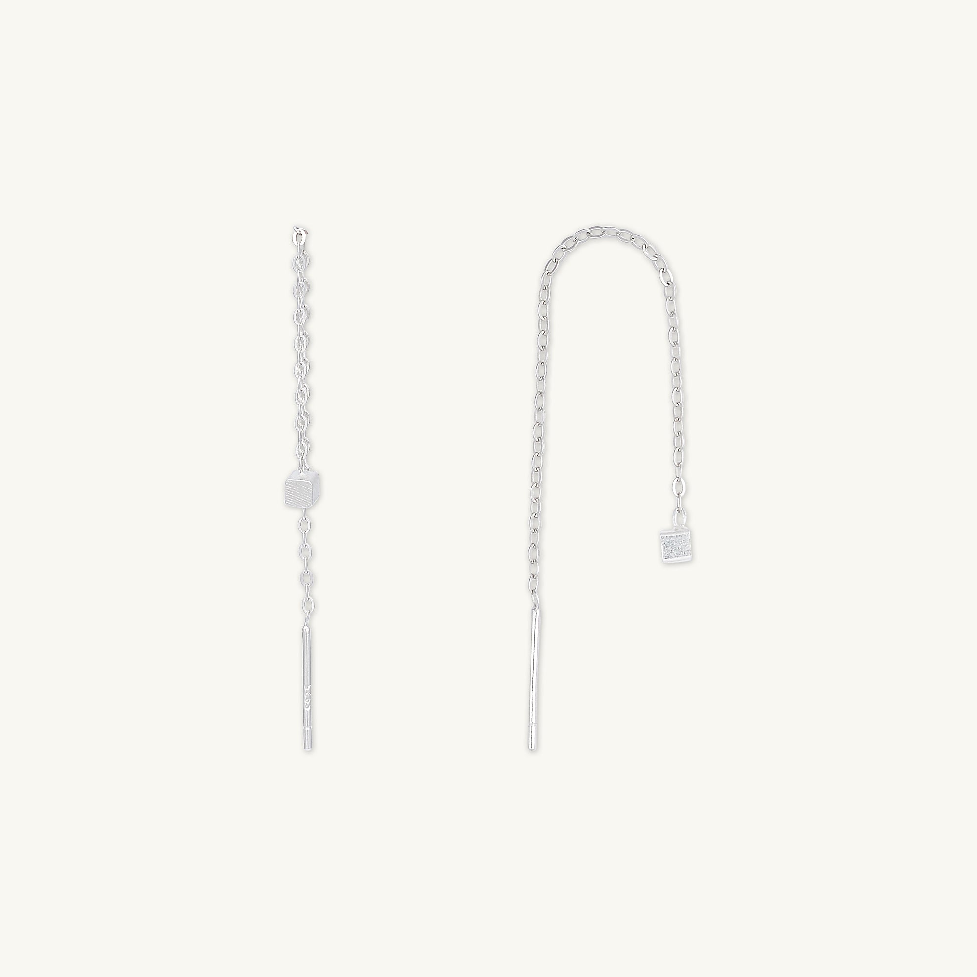 Square Threader Chain Earrings - Camile & Stone