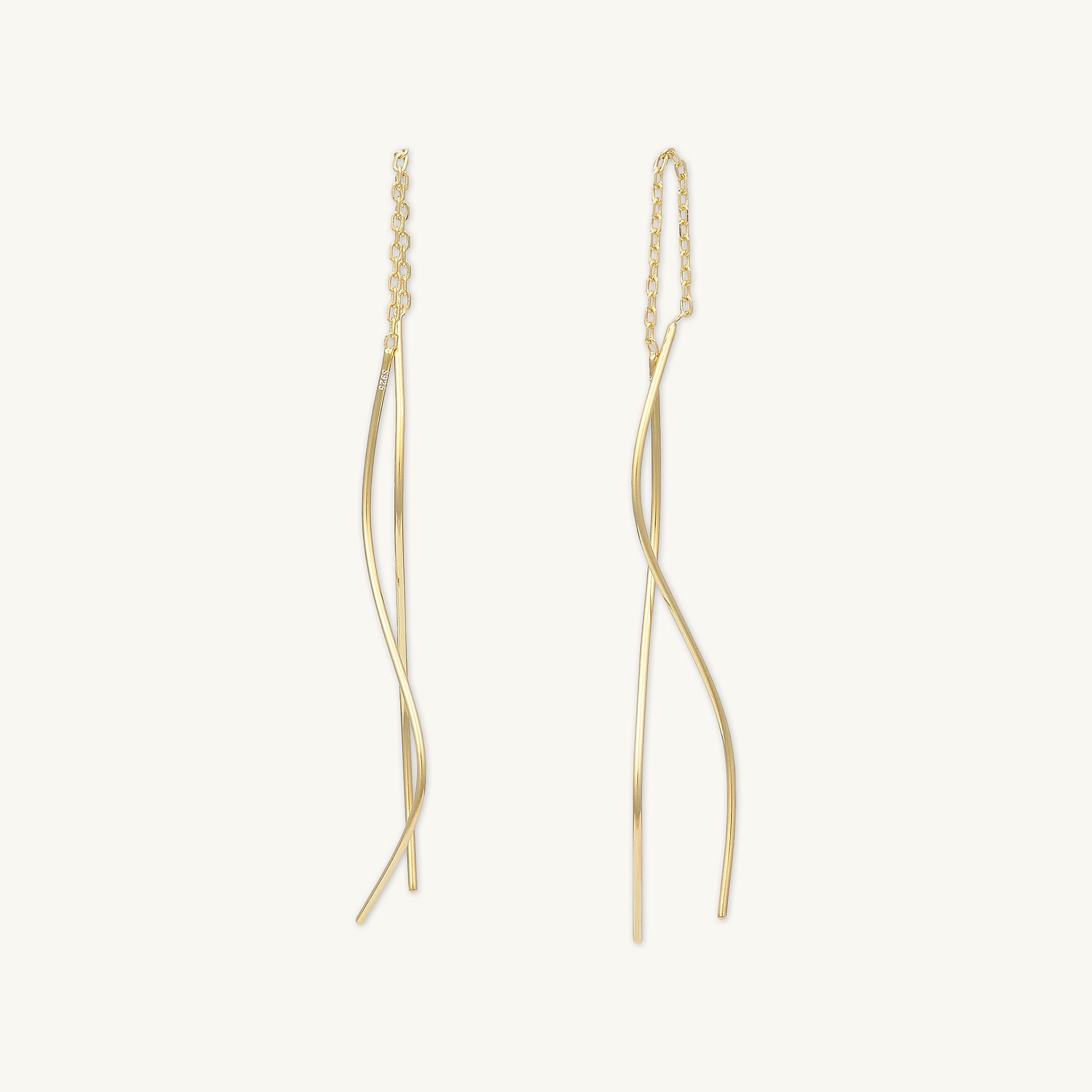 Swirl Threader Chain Earrings - Camile & Stone