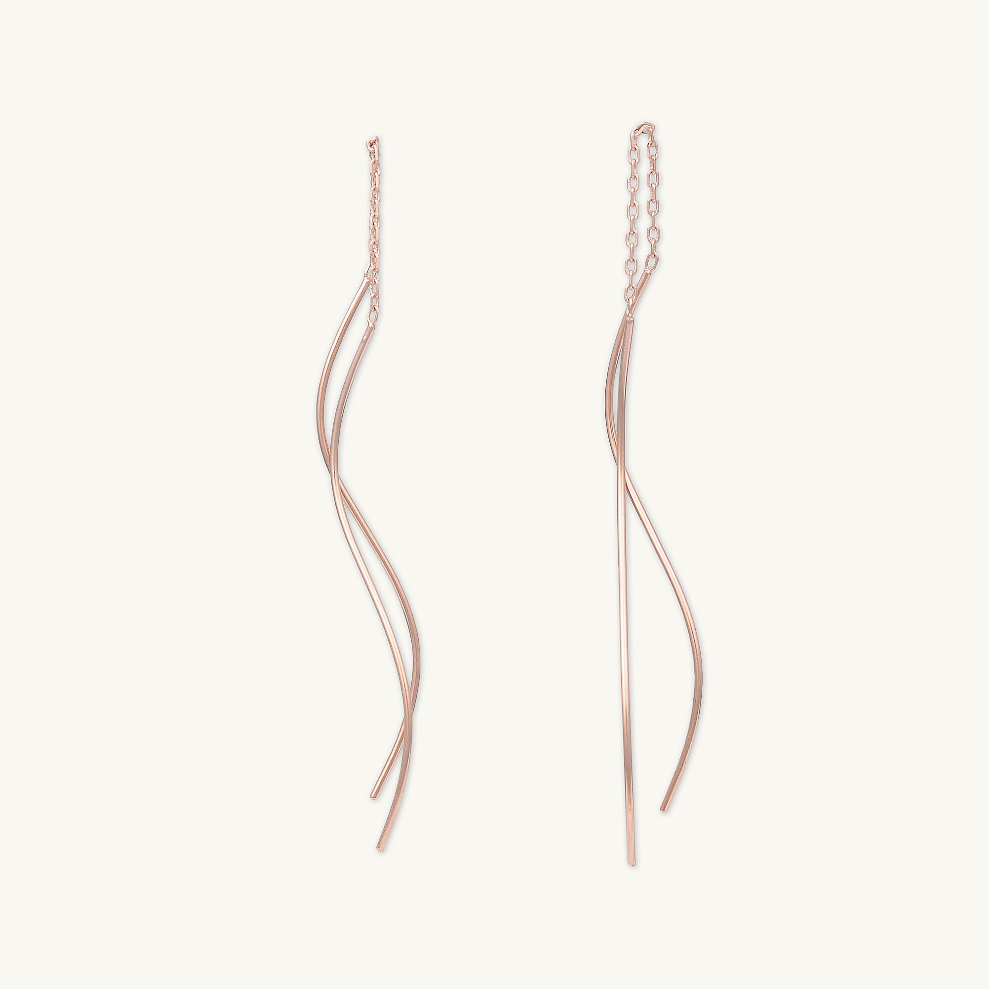 Swirl Threader Chain Earrings - Camile & Stone