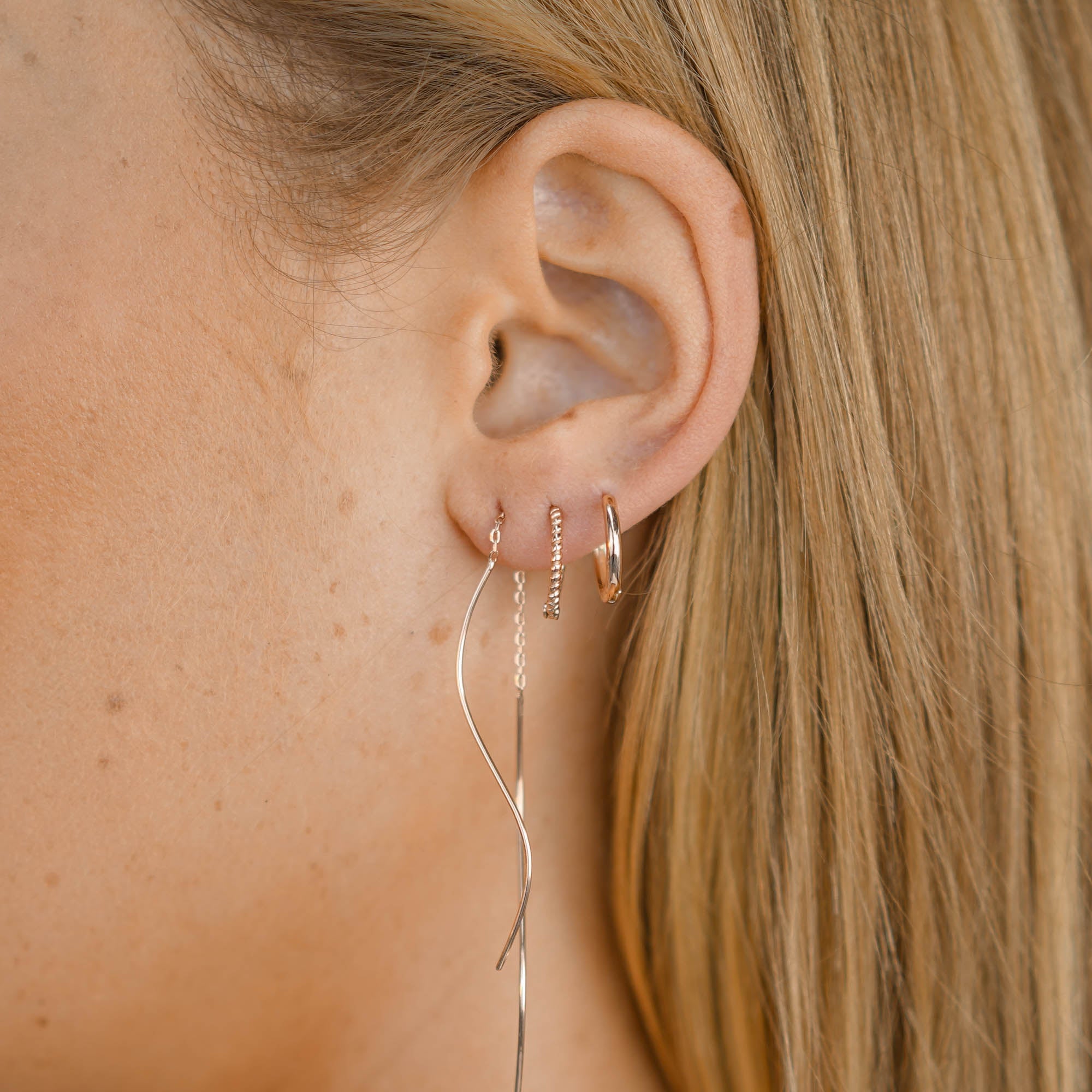 Swirl Threader Chain Earrings - Camile & Stone