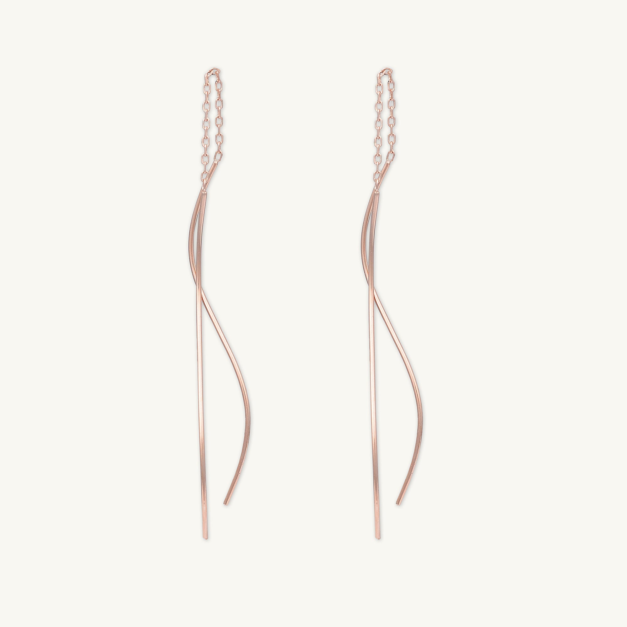 Swirl Threader Chain Earrings - Camile & Stone